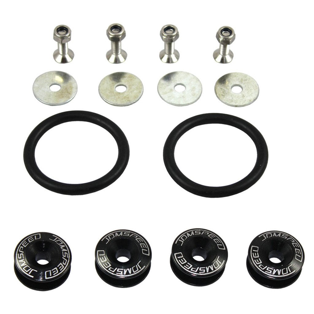 Jdmspeed Black Universal Cnc Billet Bumper Trunk Quick Release Fastener Kit