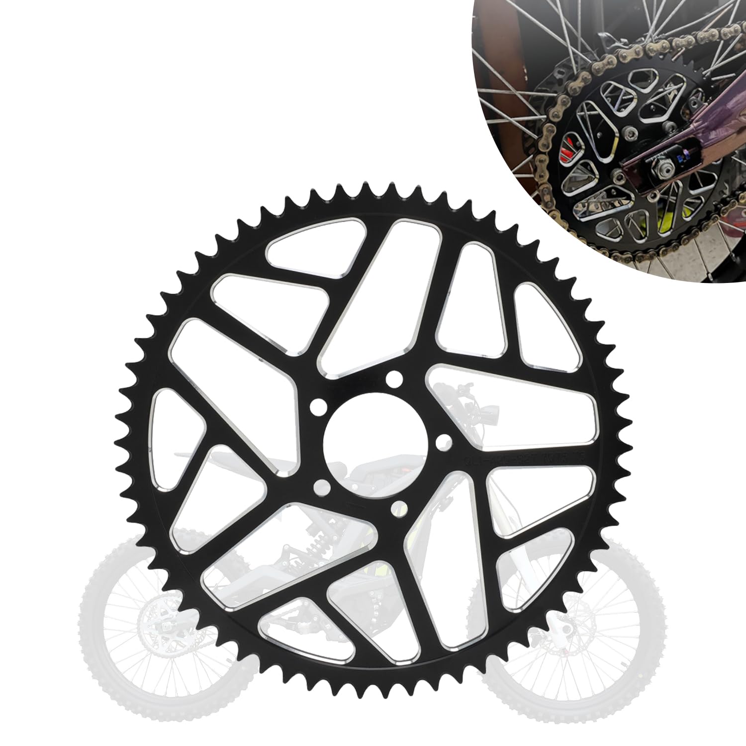 Baouff Sprocket For Surron,54T Chain Sprocket For Electric Dirt Bike Sur Ron Light Bee S/Light Bee X/X160/X260/Talaria Sting Mx3/Talaria Sting R Mx4 - Black