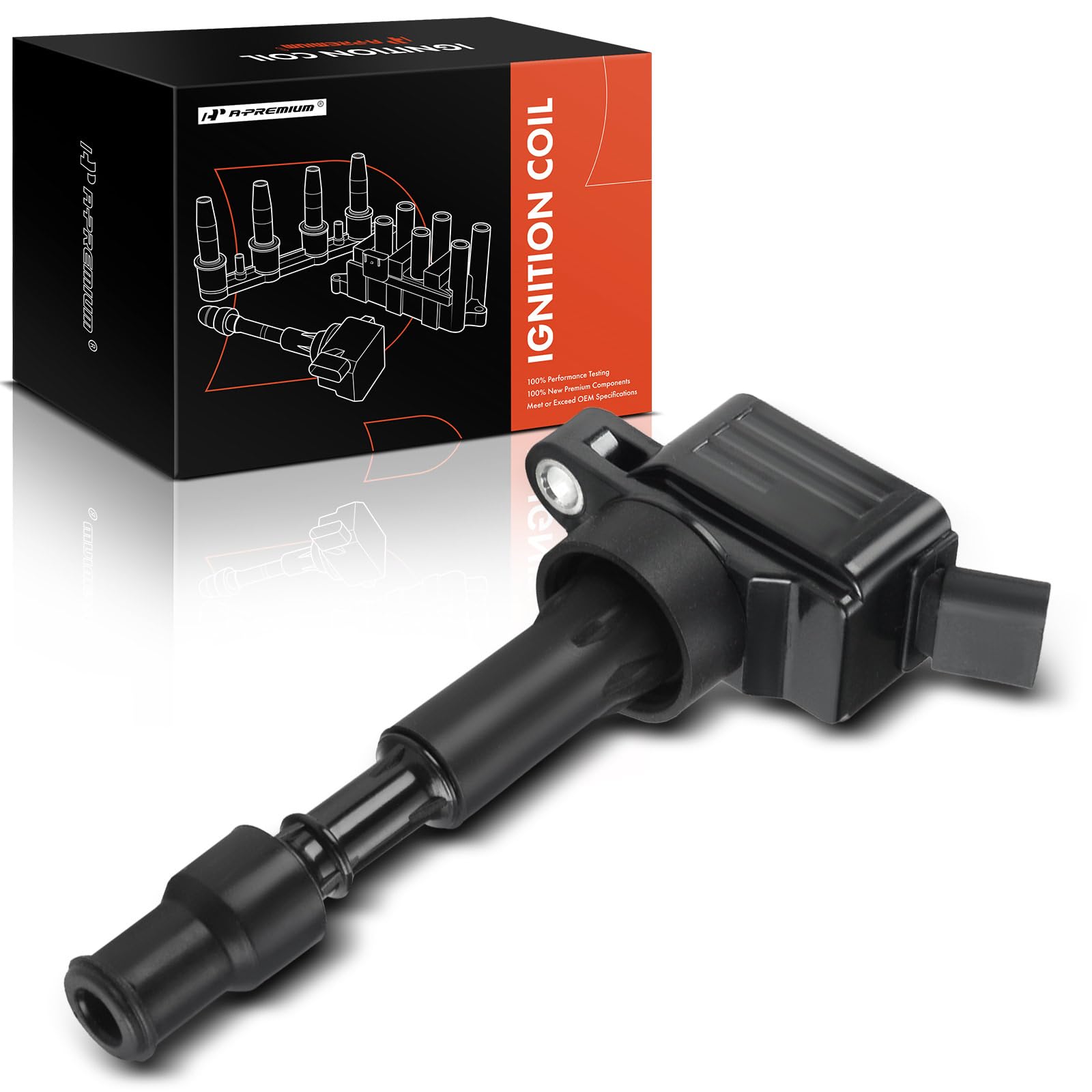 A-Premium Ignition Coil Compatible With Hyundai & Kia Vehicles - L4 2.0L - Elantra 2015-2020, Sonata 2016-2019, Veloster 2019-2021, Forte 2017-2023, Optima 2017-2020, Soul 2020-2024