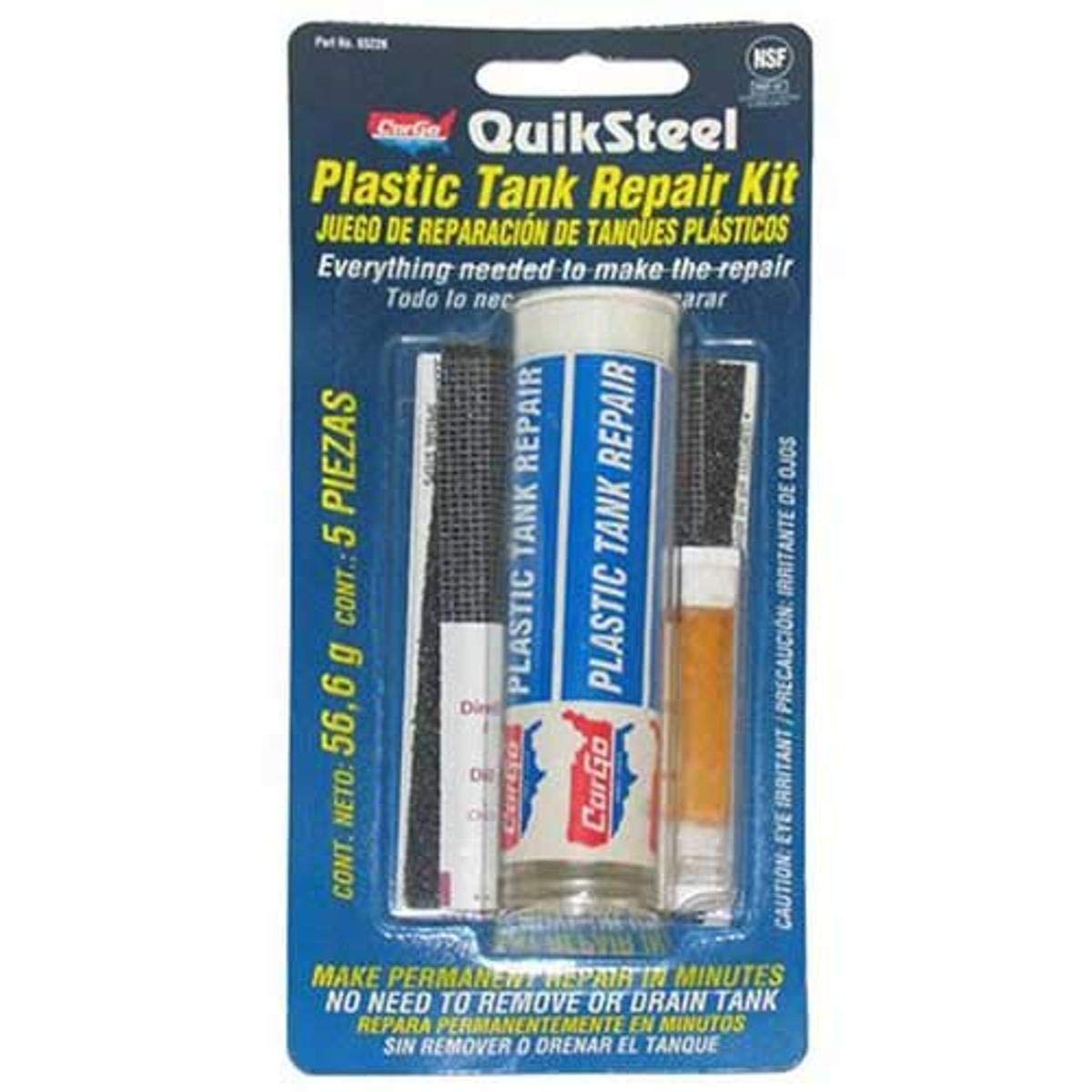 Blue Magic 6522Ktri Quiksteel Plastic Tank Repair Kit , White , 2 Ounces