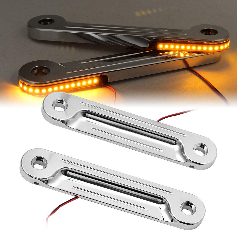 Hiyoyo Chrome Led Flush Fork Turn Signals Brackets For Harley Touring Electra Glide Street Glide 1997-2023
