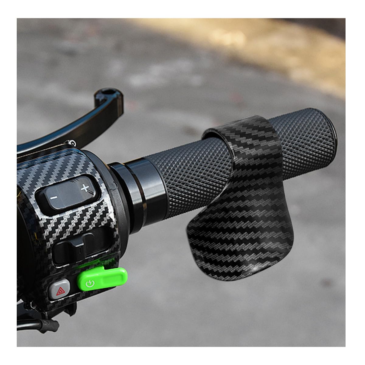 Suvnie Carbon Fiber Motorcycle Cruise Control - 2 PCS Throttle Mounted Holder for Handlebar, Electric Bike & Scooter Accessories