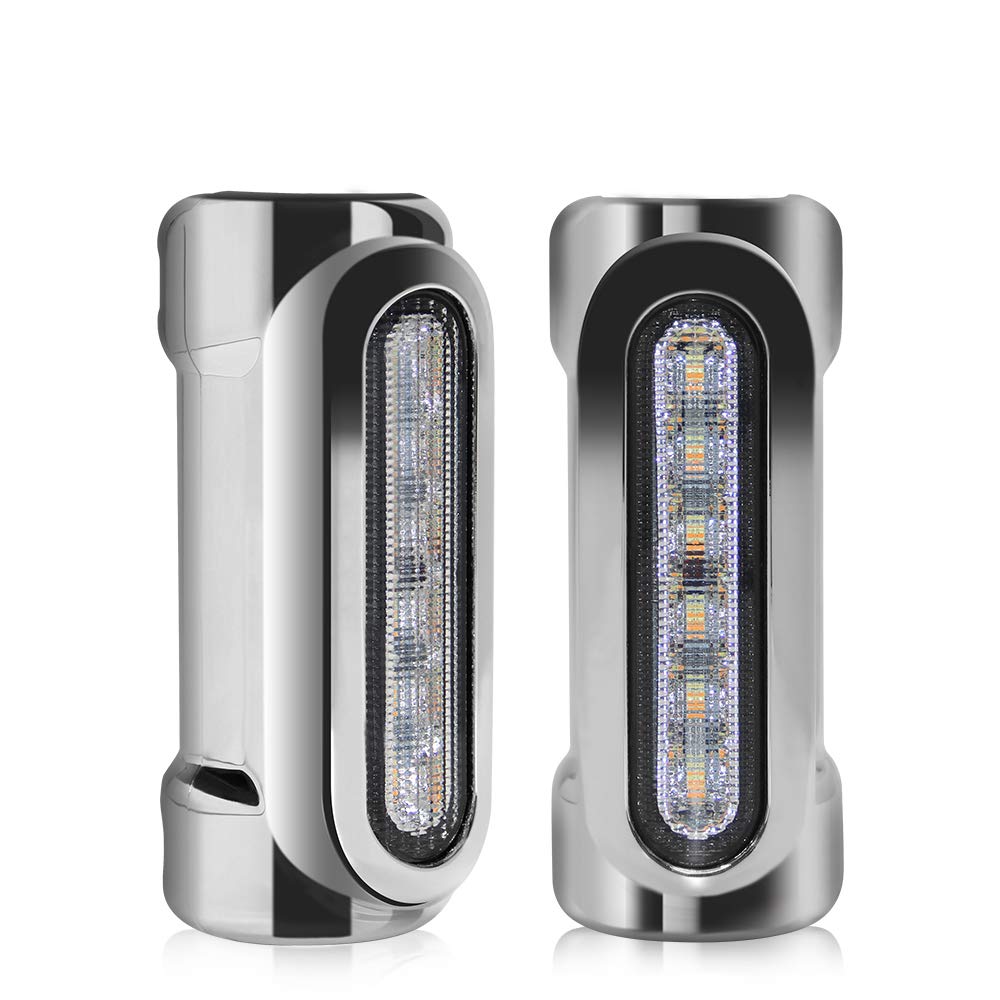 Opl5 Motorcycle Highway Bar Lights Switchback Driving Crash Bar Lights Motorcycle Driving Lights Led Turn Signal Lights For 1-1/4 Inch Crash Bar Touring Driving Lights Bikes (Silver)