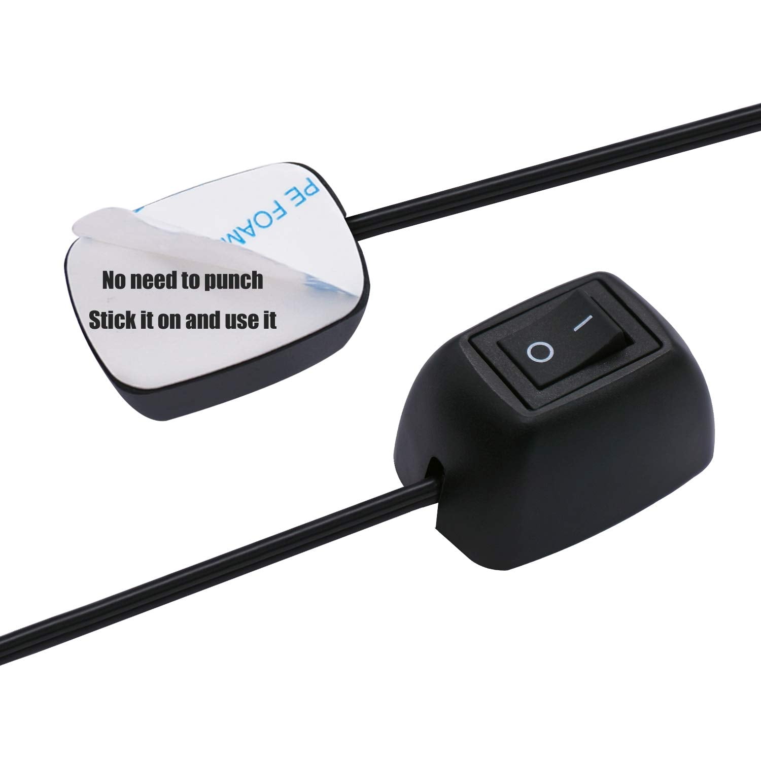 Twtade Paste Type Switch Car Push Button Switch On/Off Dc12V Surface Mount Switch Water Drop Shape Diy Car Switch Spst Rocker Switch With 11.8' Cable For Various Lamps And Lanterns H-013-30Cm