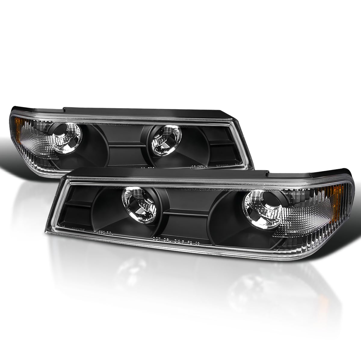 Spec-D Tuning Black Housing Clear Lens Bumper Corner Lights Compatible With 2004-2012 Chevy Colorado Gmc Canyon L+R Pair Assembly