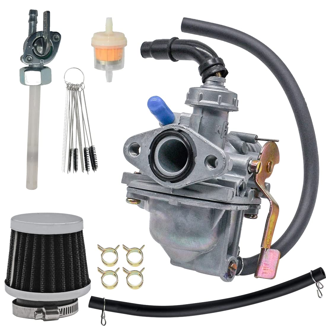 Jdllong Nc50 Carburetor For Honda Nc50 Express 1977 1978 1979 1980 1981 38Mm Ed-1Cb71 Carb With Air Filter & Fuel Tank Cock Switch Petcock