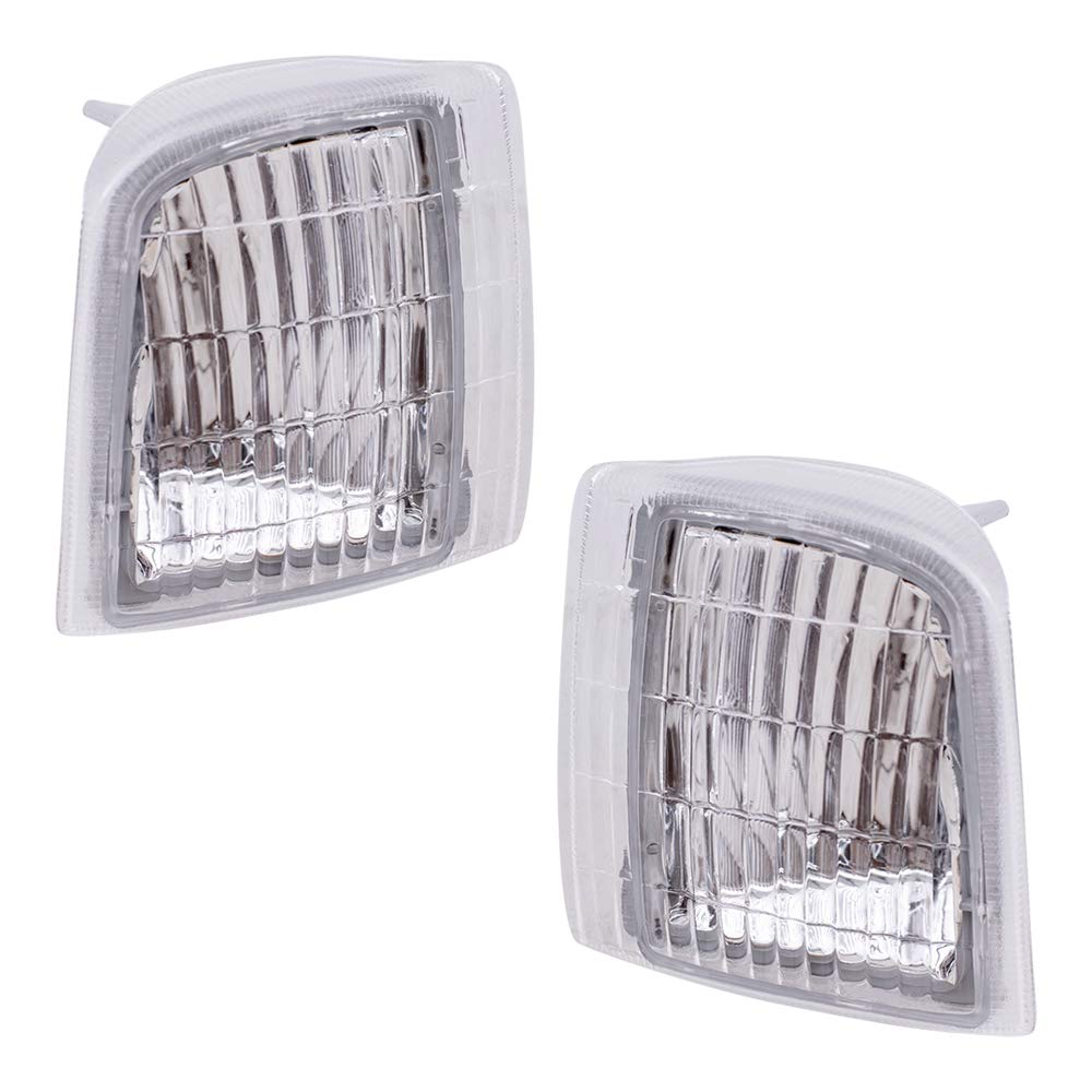 Brock Replacement Driver And Passenger Set Park Signal Cornering Lights Compatible With 1995-2005 Astro Safari Van 16524075 16524076