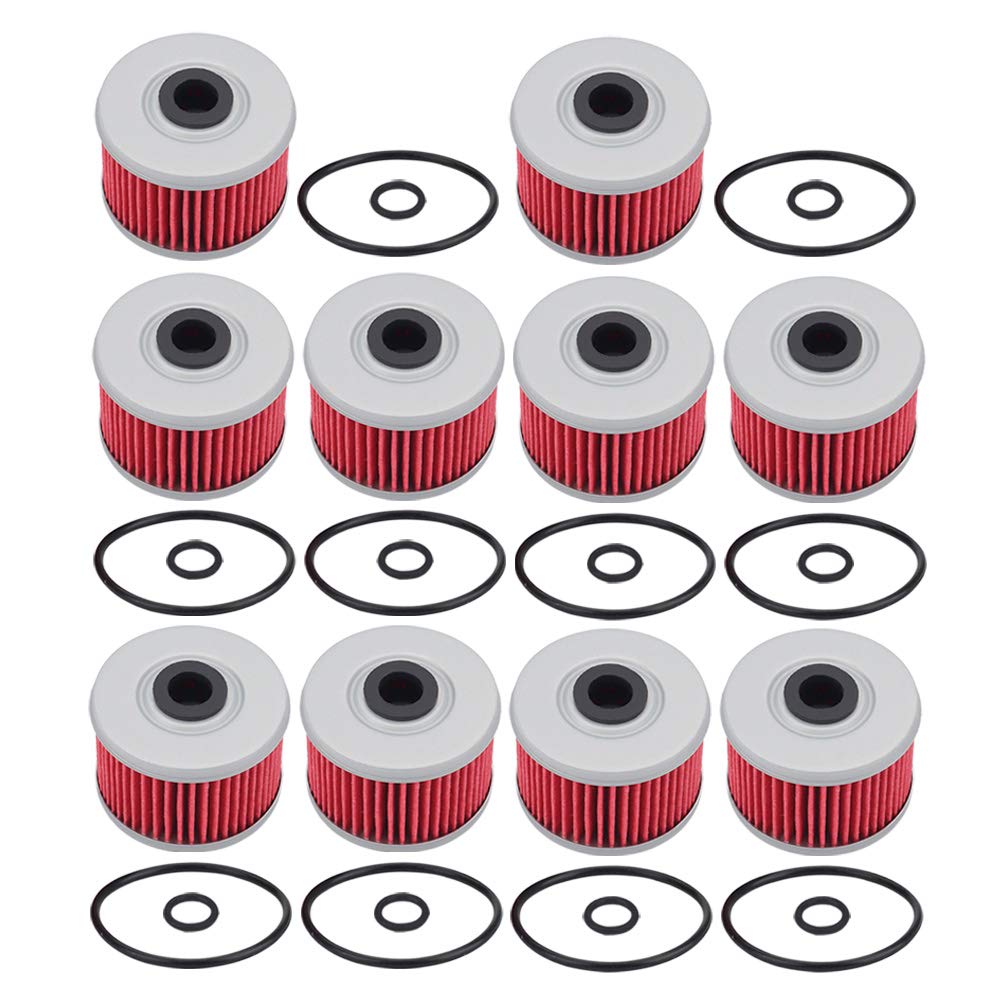 Alonegoer Set Of 10, Hf113 Oil Filter Compatible With 15412-Hm5-A10 Foreman 400Ex 500 Rancher Pioneer Rubicon Atc250Es Atc350X Trx250 Trx300 Trx350 Trx400 Trx420 Trx450 Trx500