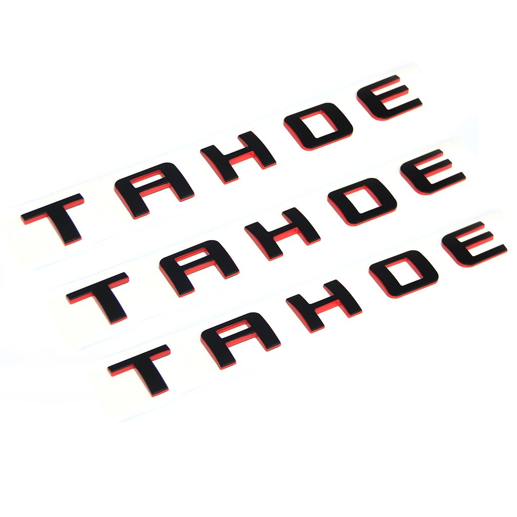 Yoaoo 3Pack Oem Tahoe Red Line Nameplate Emblem Badge Letter 3D Logo Compatible With Suburban Original Redline