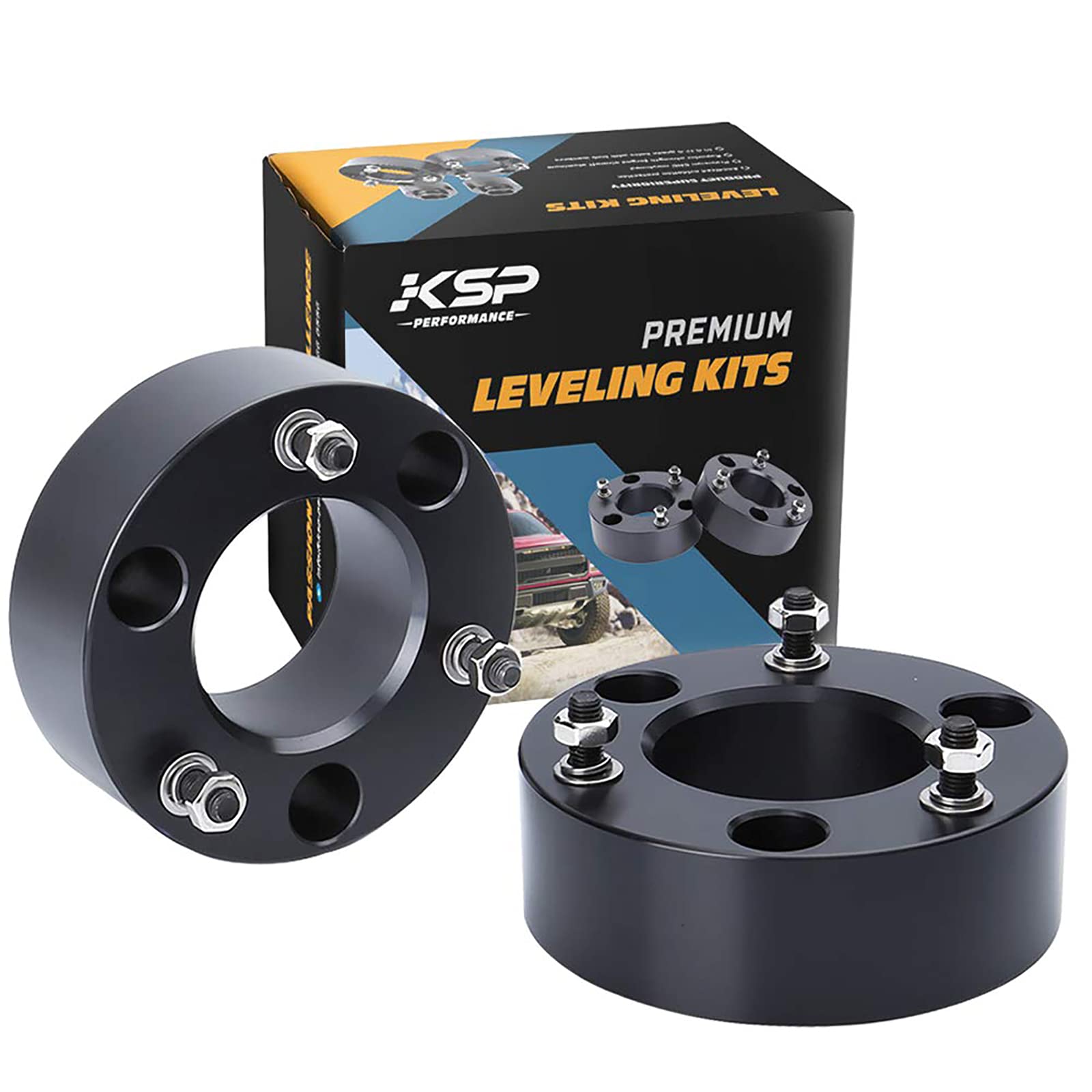 Ksp 3' Front Leveling Kits For Silverado 1500 2Wd/4Wd 2007-2024, Sierra 2Wd/4Wd 2007-2024, 3 Inch Suspension Strut Spacers Lift Kits For Pickup With 6 Lug