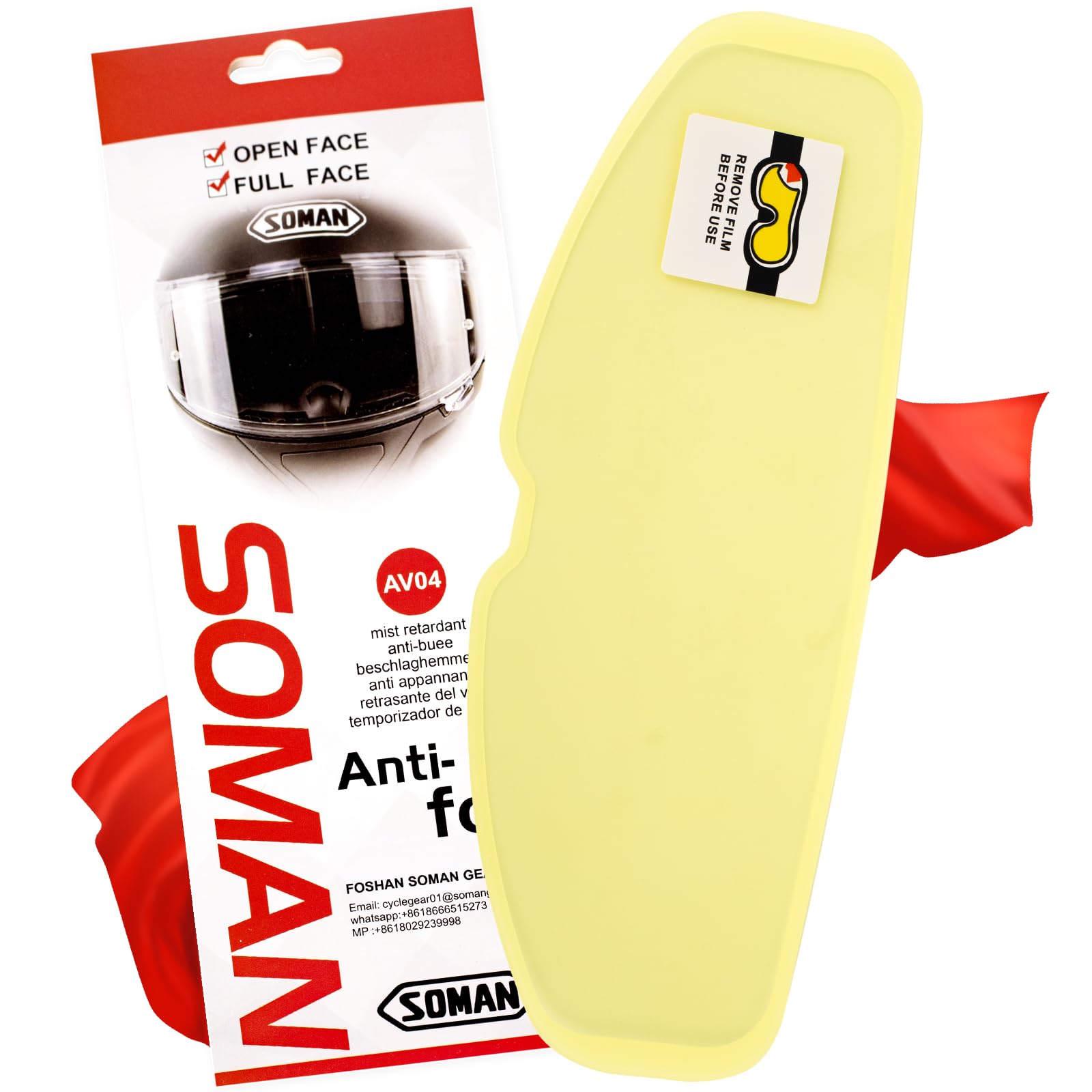 Soman Universal Motorcycle Helmet Anti Fog Film, Adhesive Anti Fog For Motorcycle Helmet Visor Shield Compatible With Rf1200 X14 Xd-4 Mx-9 Xg 100 K6 I90 Strada Ii (Transparent)