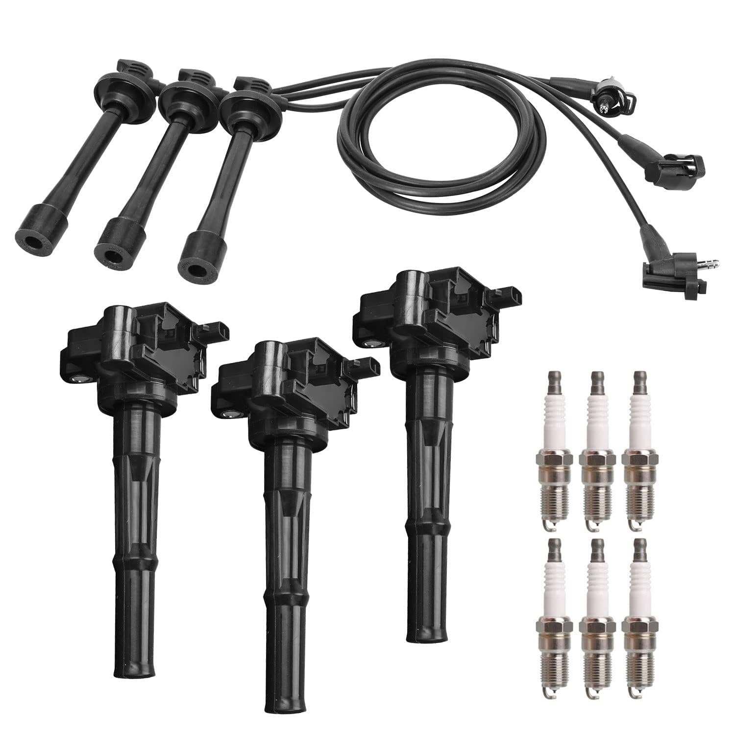 Ena Set Of 3 Ignition Coil With 6 Iridium Spark Plug And Wire Set Compatible With Toyota 4Runner T100 Tacoma Tundra 1995-2004 3.4L Replacement For Uf156 C1041 90919-02212 5C1308 E679