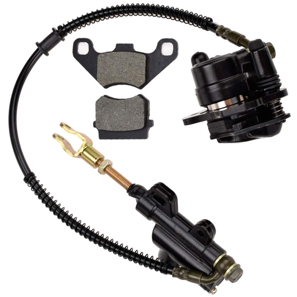 Hiaors Rear Disc Brake Master Cylinder Caliper Assembly For 50Cc 70Cc 90Cc 110Cc 125Cc Chinese Taotao 110Cc 125D Boulder B1 Peace Motorsports Quad Coolster 3050Hd 3050C Kazuma Sunl Atv Kids 4 Wheeler