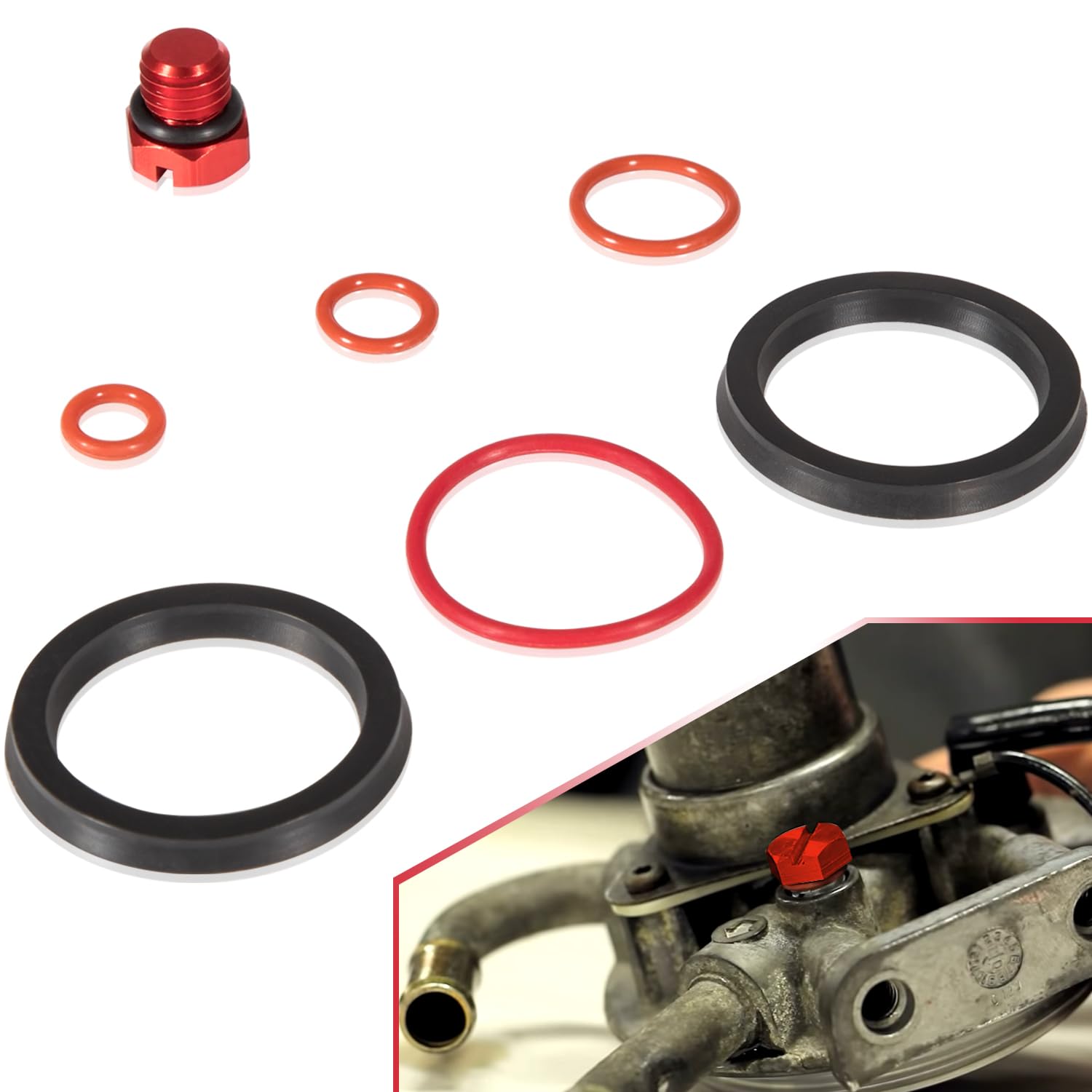For Chevy 6.6L Duramax Fuel Filter Head Primer Rebuild Seal Kit, Viton O-Rings And Air Bleeder Screw For 2001-2013 6.6L Chevy Duramax Fuel Filter Primer