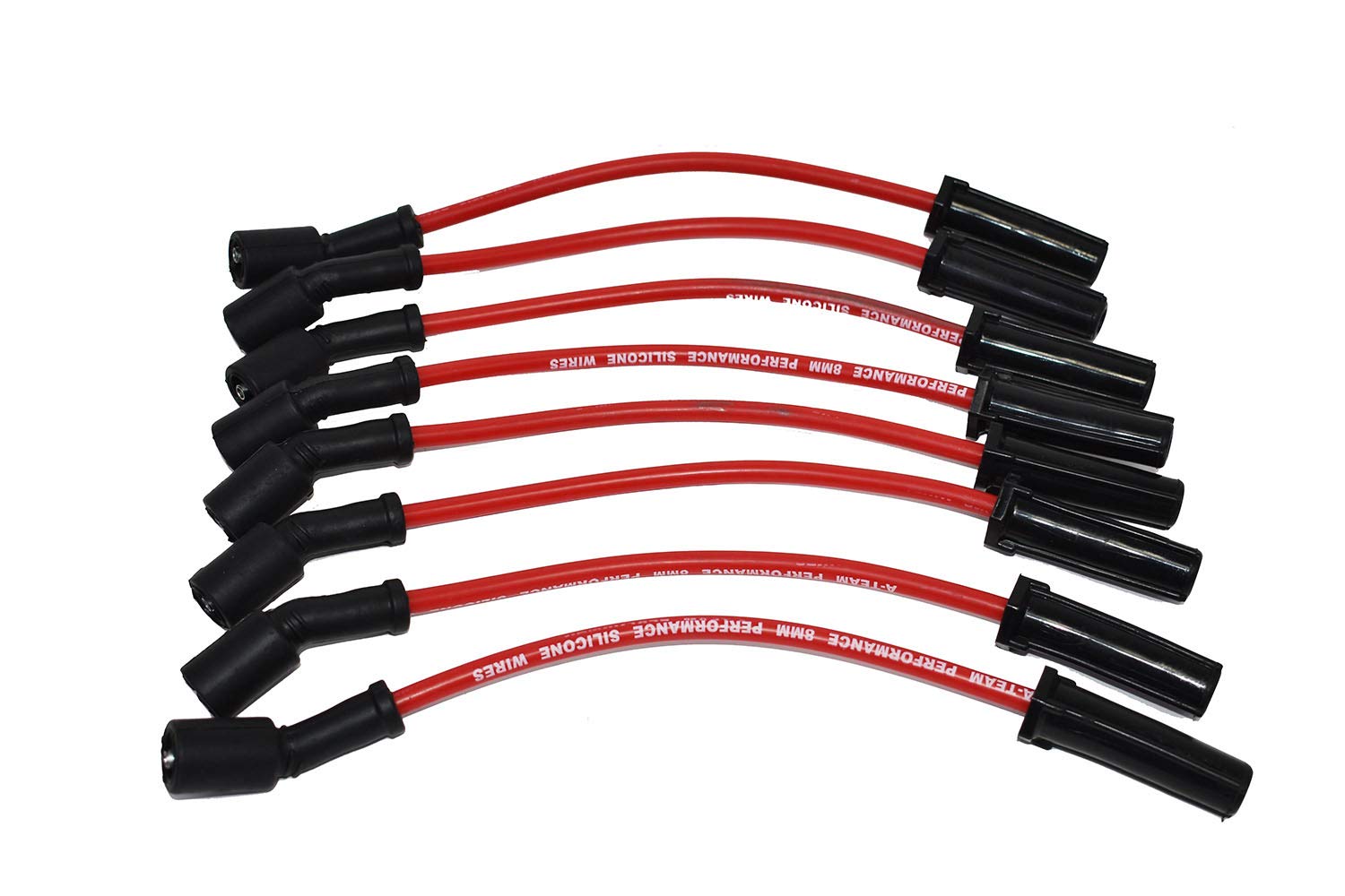 A-Team Performance - Silicone Spark Plug Wires Set - Compatible With Gmc Chevy Truck Suv 1999-2014 11' Vortec Ls Ls1 Ls2 Ls3 Ls6 Ls7 4.8L 5.3L 5.7L 6.0L 6.2L 7.0L Red 8.0Mm