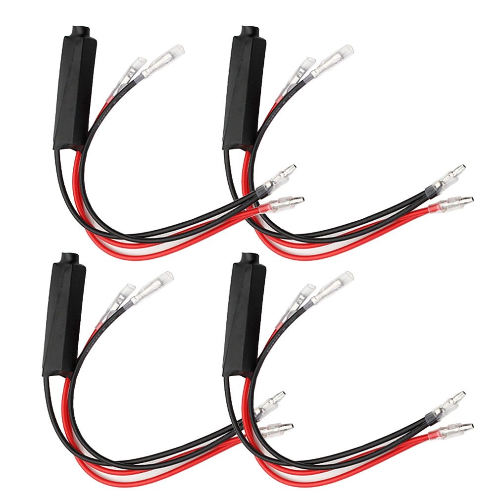 ESUPPORT 4Pcs Universal 12V Motorcycle LED Turn Signal Load Resistors - Fix Blinker Error, Improve Visibility, Easy Installation