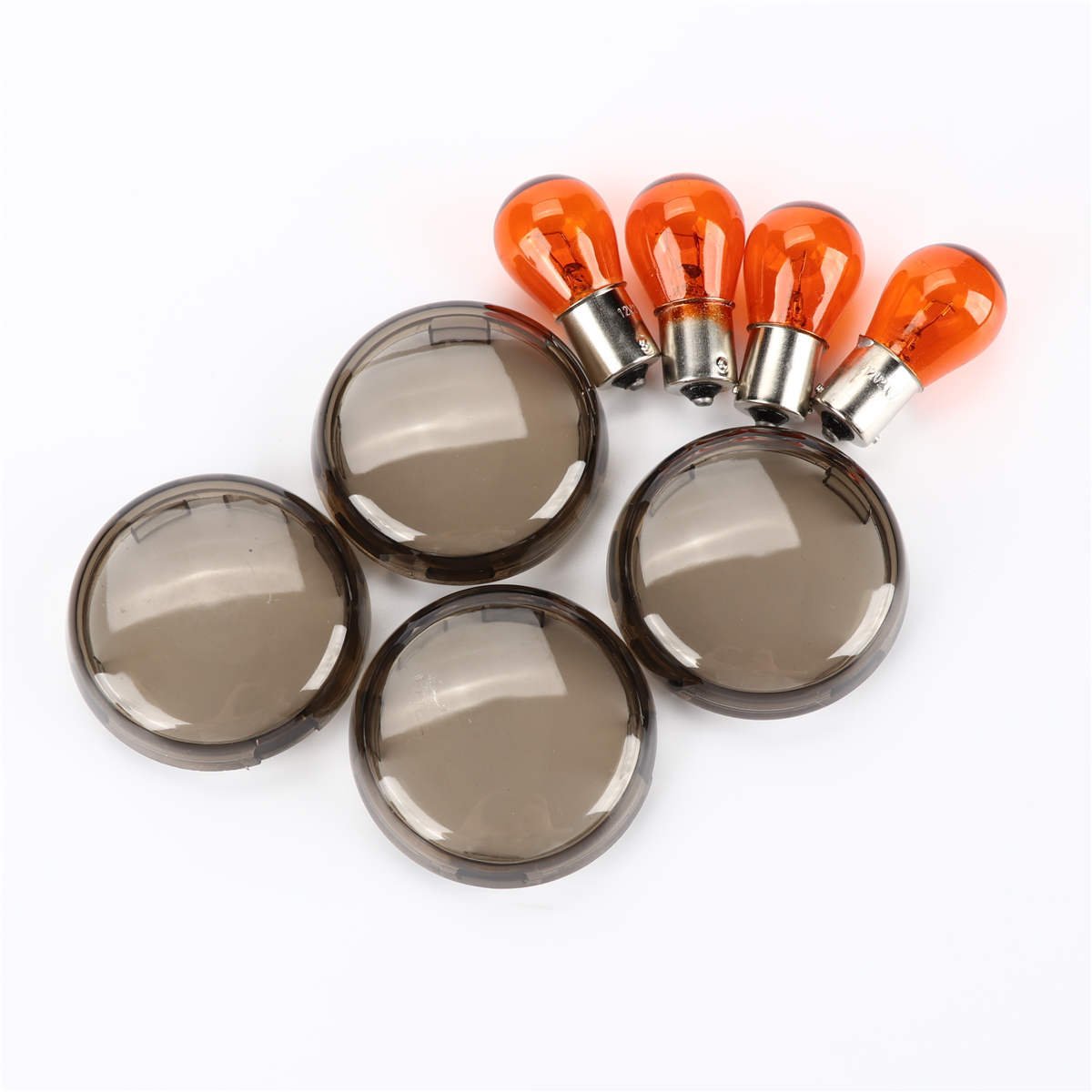 Zytc Smoked Harley Turn Signal Lens Lense Kit With 1156/1157 Bulbs For Harley Davidson Touring Softail Dyna Sportsters 2002-2013