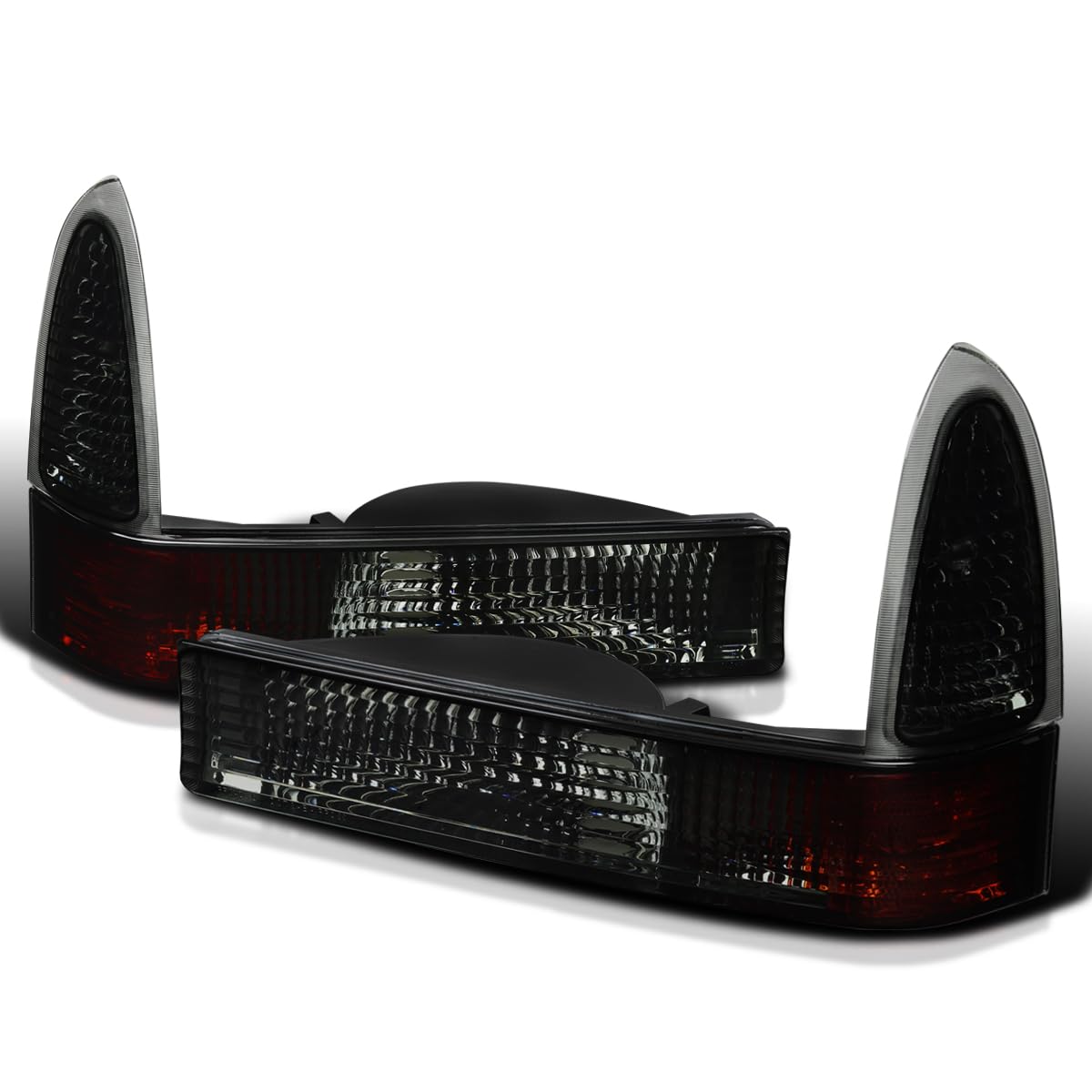 Spec-D Tuning Smoke Lens Bumper Corner Lights Compatible With 1999-2004 Ford F250 F350 F450, 2000-2004 Ford Excursion, L+R Pair Assembly