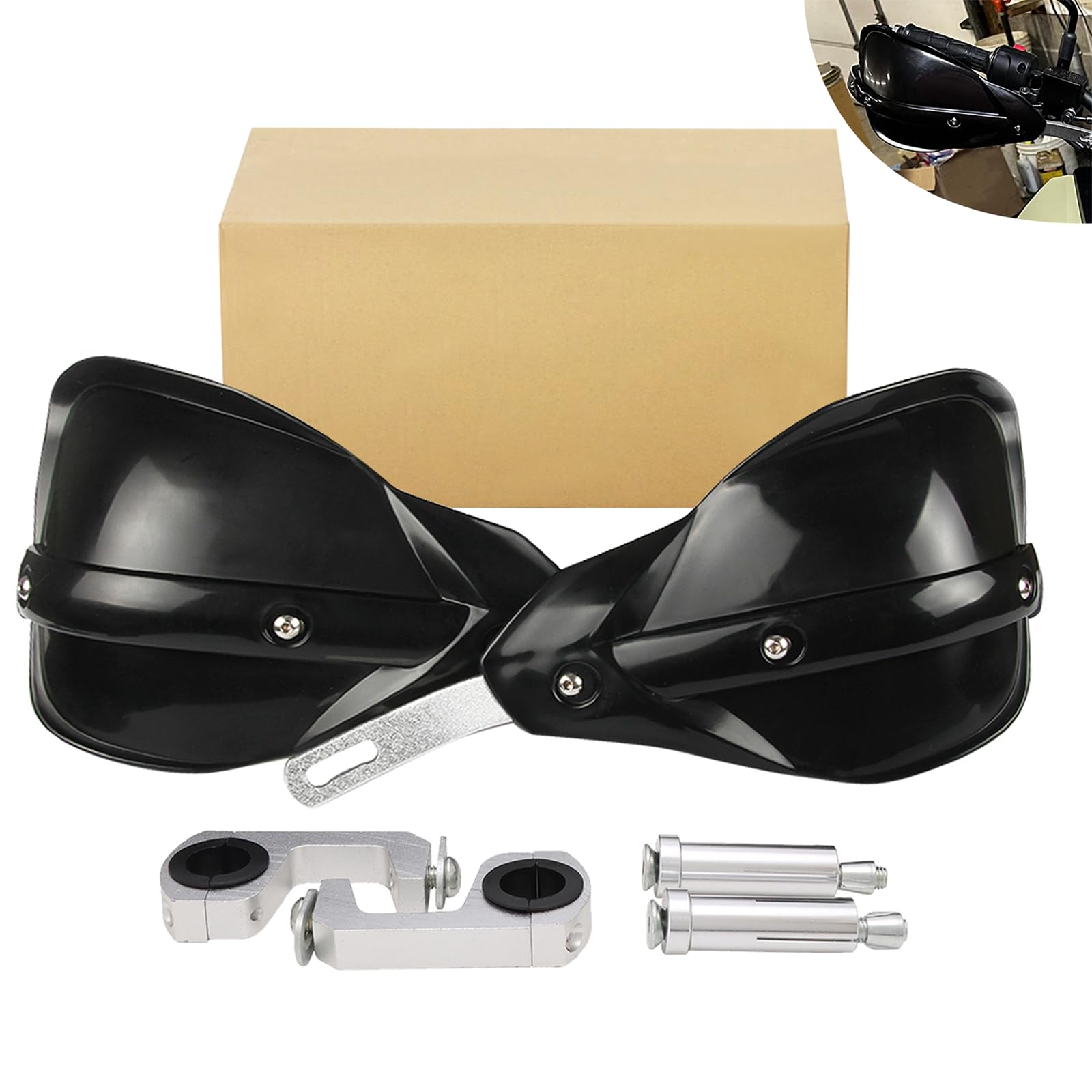 Jfg Racing Dirt Bike Handguards,Universal 7/8' And 1 1/8' Brush Handlebar Motorcycle Hand Guards For Dirtbike Snowmobile Enduro Motocross Supermoto Scooter Atv Off Road Accessories - Black