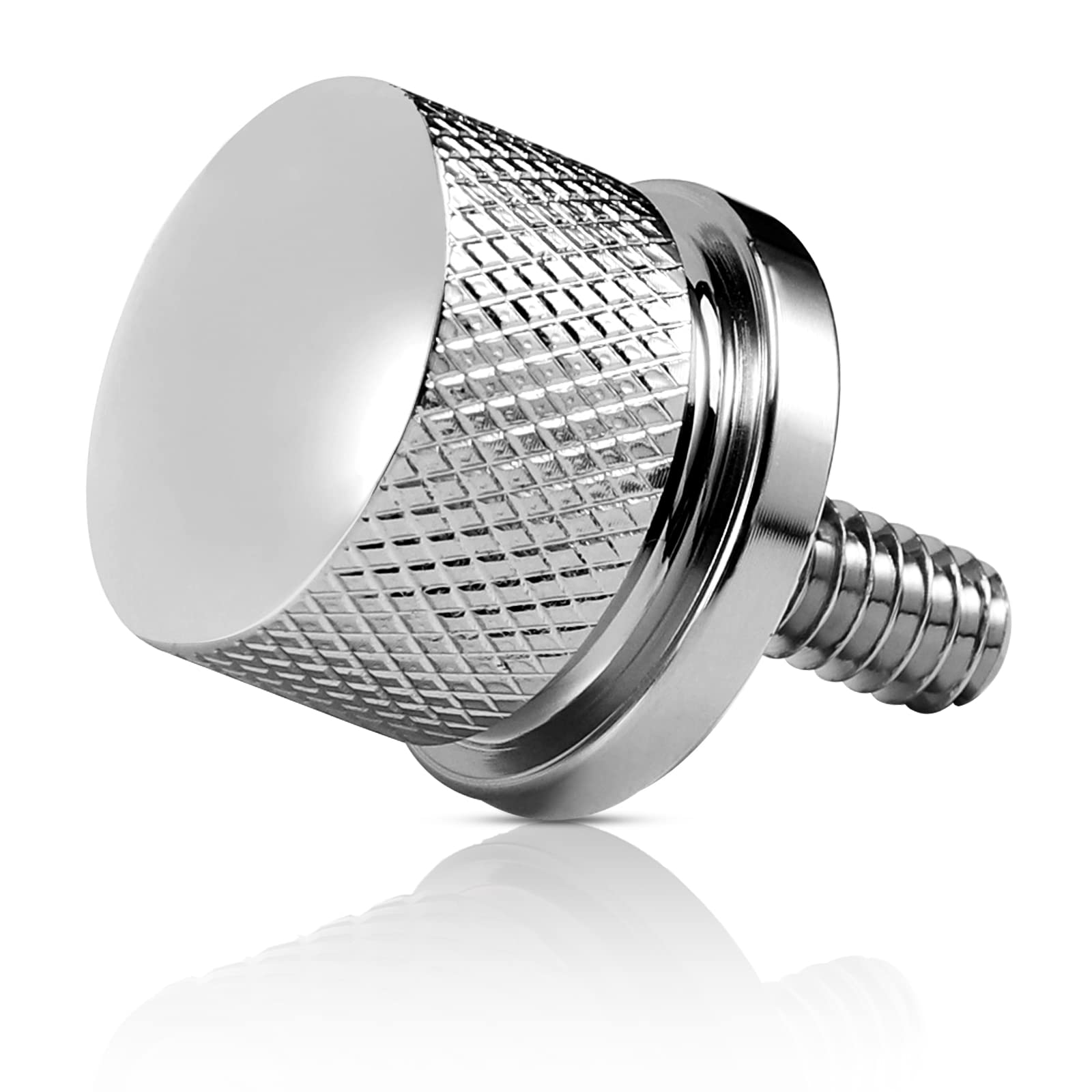 Eumti Chrome Stainless Knurled Fender Rear Seat Bolt Screw 1/4'-20 Thread Quick Install Compatible With Harley Touring Softail Dyna Sportster Cvo Fatbob 1996-2024