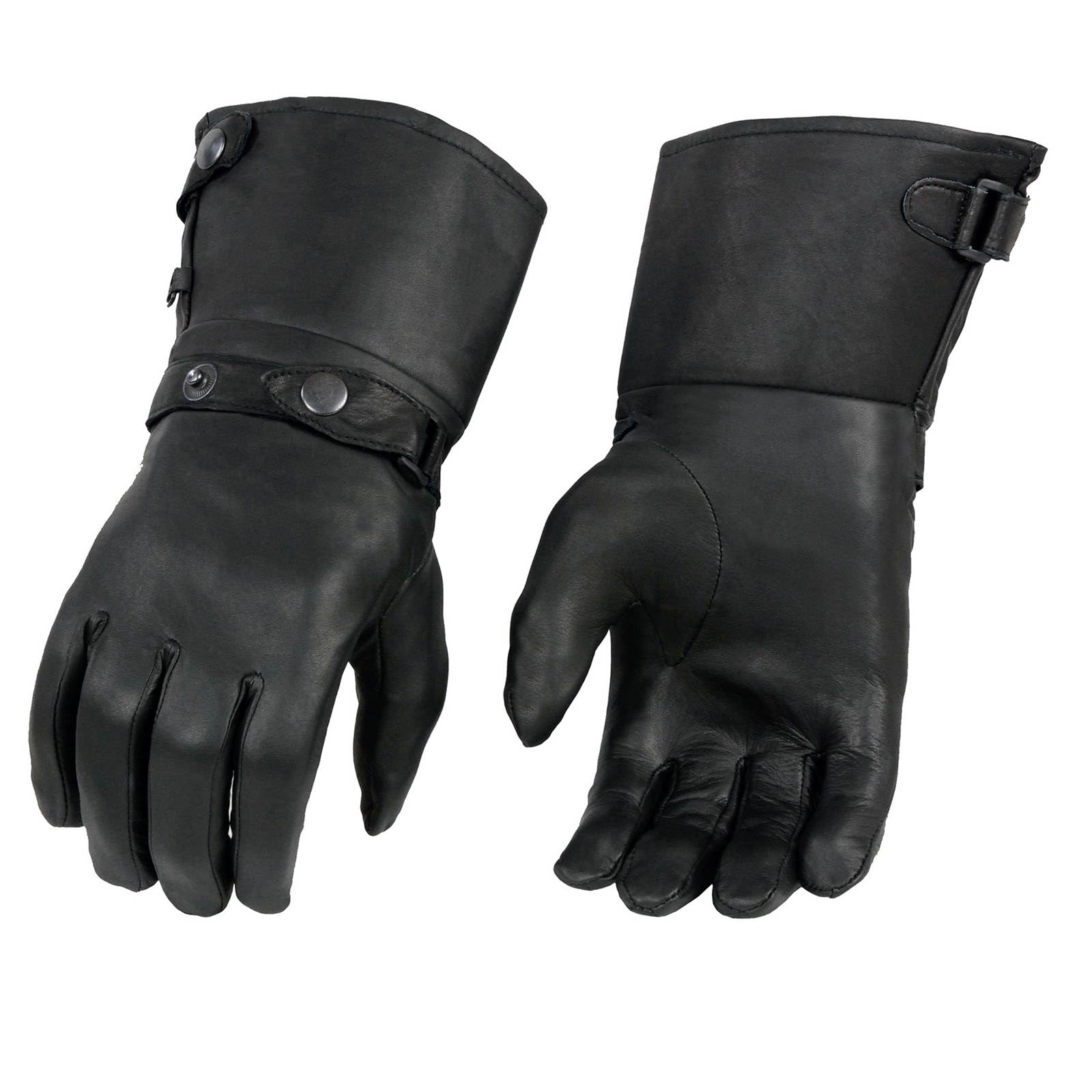 Milwaukee Leather Men'S Gauntlet Motorcycle Hand Gloves-Black Leather Long Cuff Snap Closure Thermal Lined-Sh264 - X-Large