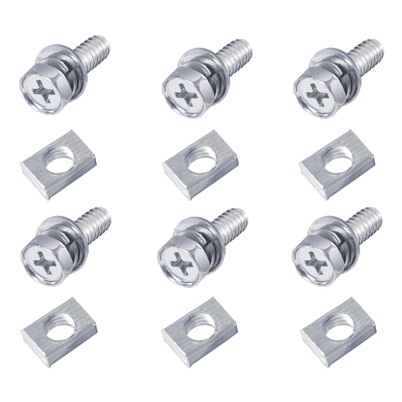 Qiatol 6 Pcs Bolts And Nuts Kit, Motorcycle Battery Bolts And Nuts, M6X16Mm Motorcycle Battery Screw And Nut, Battery Terminal Bolts And Nuts Carbon Steel