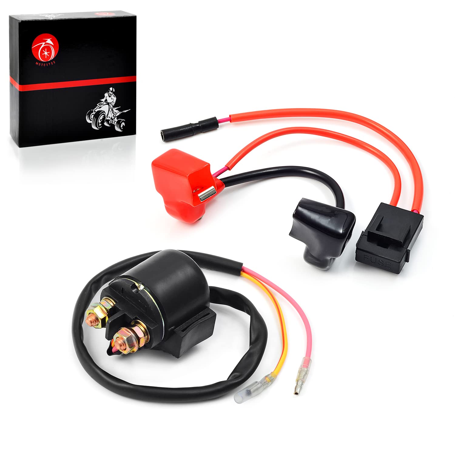 MOTO1988 Starter Relay Solenoid & Battery Cable for Honda TRX400EX 1999-2004 - High-Quality Replacement Part