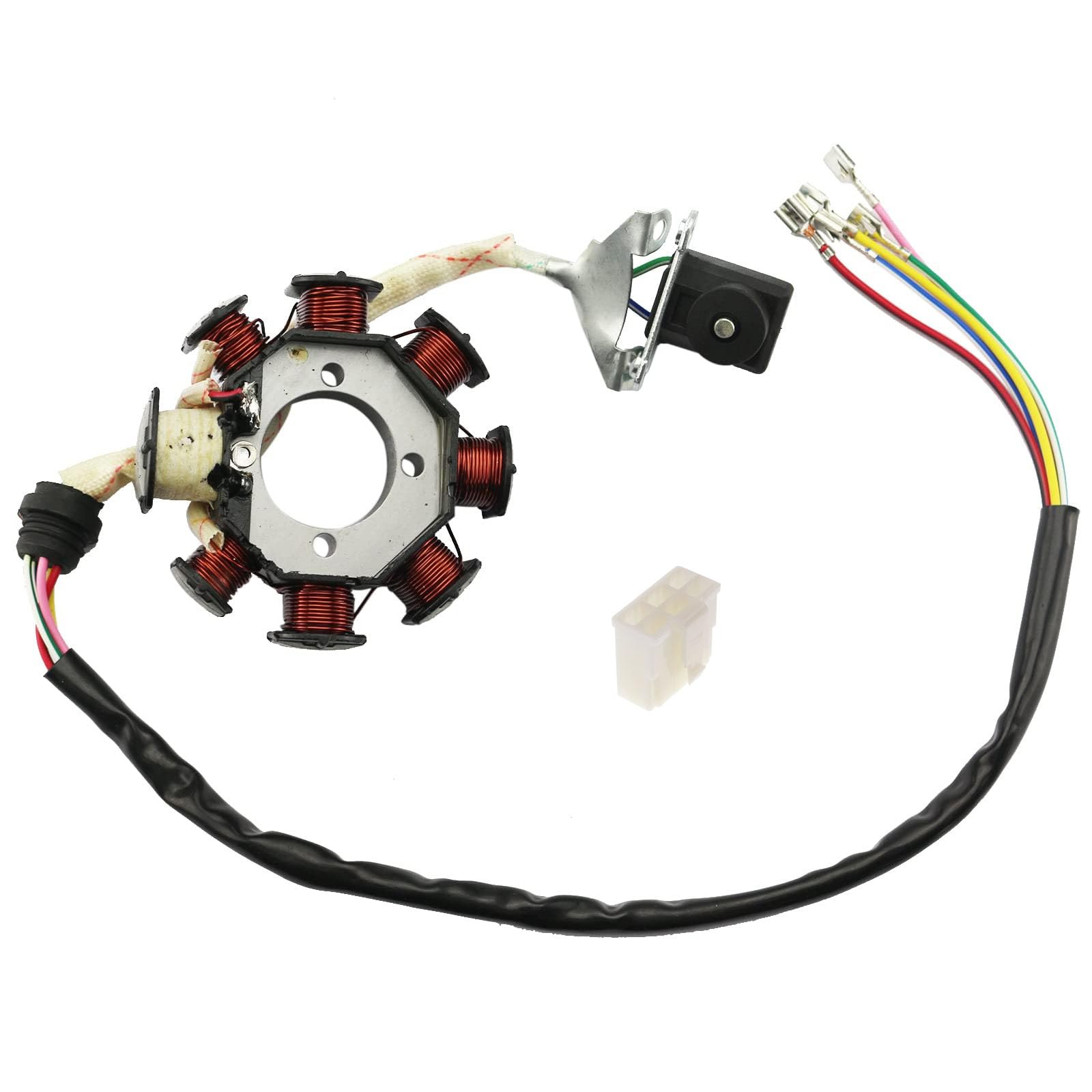 Pro Bat 8 Coil Magneto Stator 5 Wires For Zongshen Cg125 125Cc 150Cc 200Cc 250Cc Scooter Moped Atv Quad Dirt Bike Pit Bike 4 Wheelers