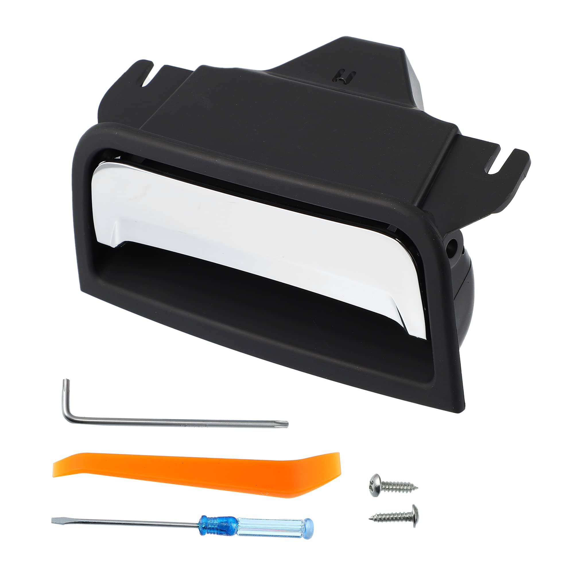 X Autohaux 1 Set 22861304 Center Console Armrest Lid Latch Plate For Chevy Silverado1500 2014-2018 For Gmc Sierra Yukon Center Console Cover Lock Silver Tone