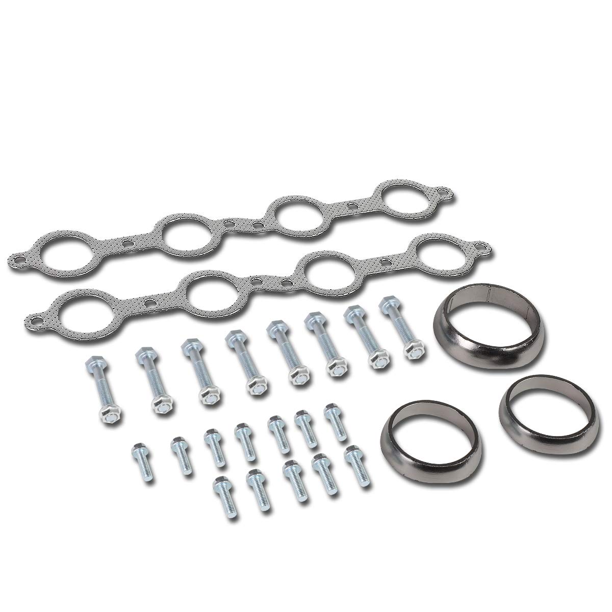 Auto Dynasty Aluminum Exhaust Manifold Header Gasket Set Compatible With Tahoe Silverado Yukon Xl Sierra Escalade 4.8 5.3 6.2L 04-13