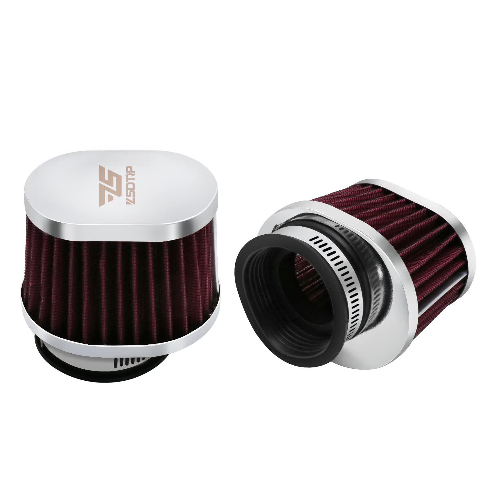 2Pcs Motorcycle Air Filter Universal 38Mm Replacement Engine Filter Dirt Bike High Performance Air Filters Fit Motocross Carburetor Cleaner For Pit Bike Scooter Moped Yamaha Honda Suzuki Kawasaki Atv