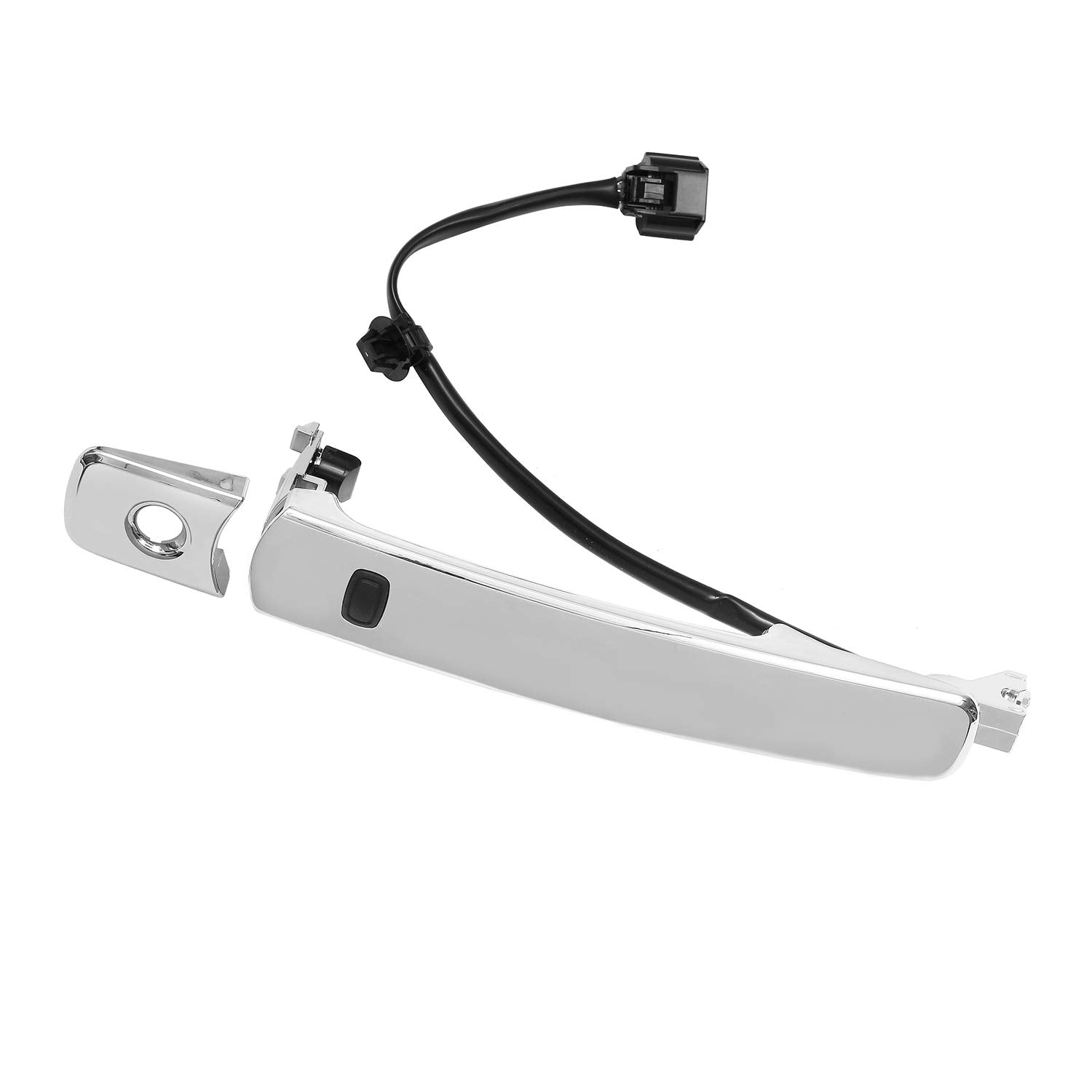 Gledewen Exterior Chrome Door Handle Front Left Driver Side With Keyhole | Smart Entry Keyless | For 2010-2013 Nissan Rogue | Replaces# 80640-Cz31B, 80645-Ca000