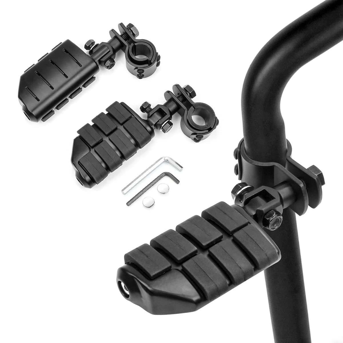 Motorcycle Foot Pegs Foot Rest Highway Footpegs Compatible With Road King Street Glide Honda Kawasaki Suzuki Yamaha 25Mm 32Mm 34M (Black)
