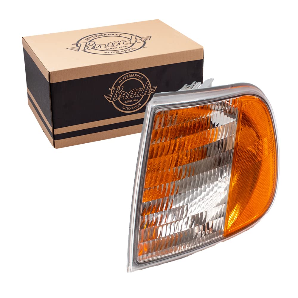 Brock Aftermarket Replacement Driver Left Park/Signal Light Unit Compatible With 1997-2003 Ford F-150