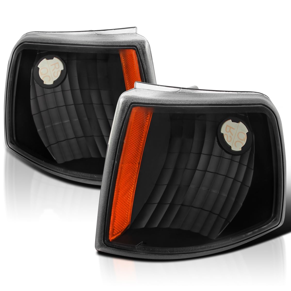 Spec-D Tuning Black Housing Clear Lens Corner Lights Compatible With 1993-1997 Ford Ranger L+R Pair Assembly