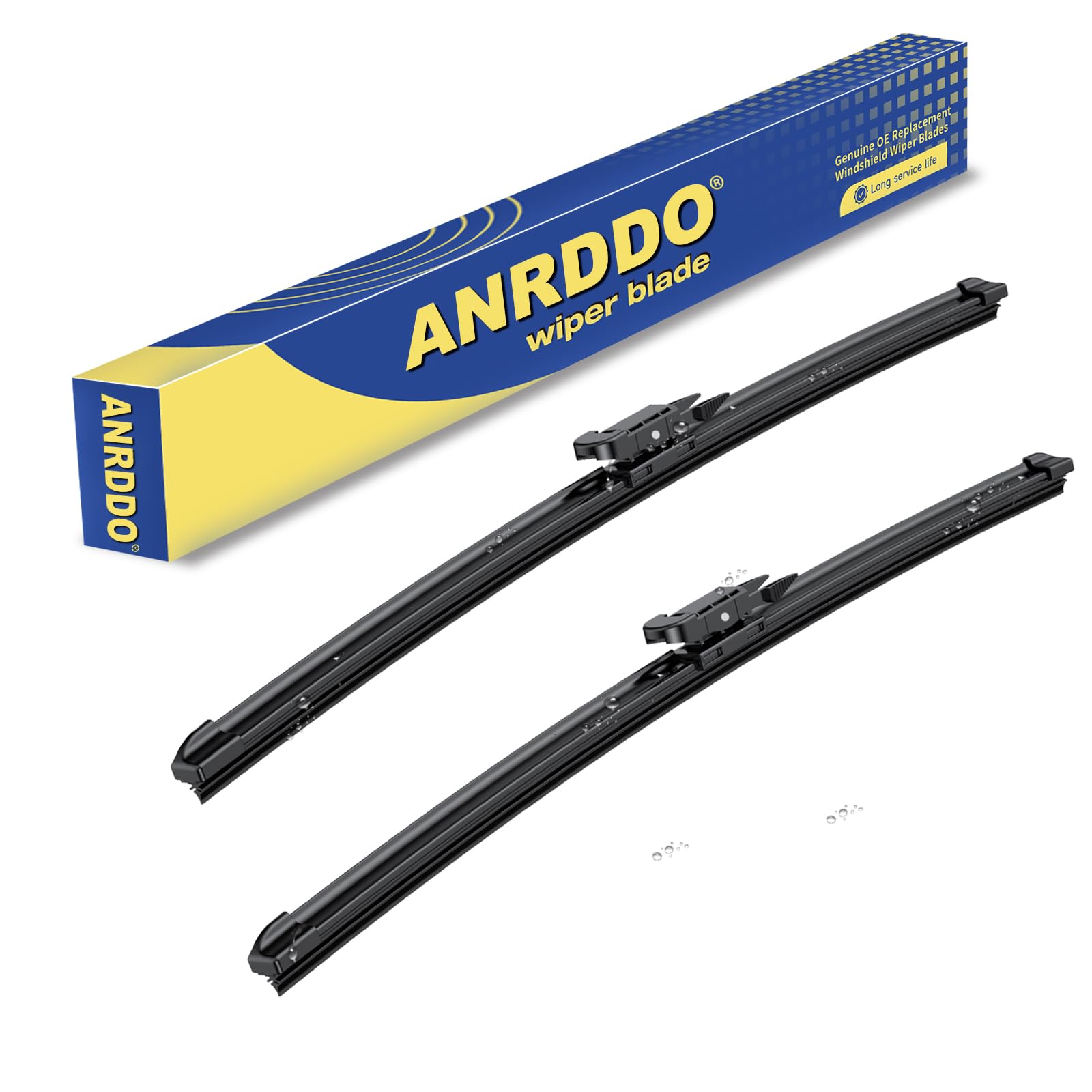 Anrddo Wipers Factory Replacement For Ford Edge 2015-2020,Escape 2013-2020,Focus 2012-2018,Fusion 2013-2019 Original Equipment Wiper Blade Set 28+28 (Set Of 2) Pinch Tab