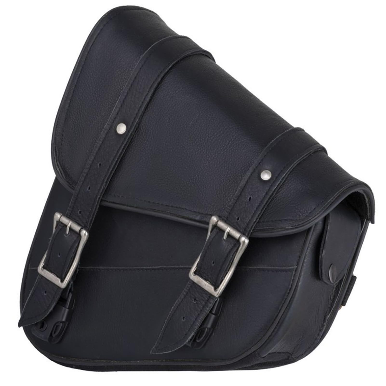 Motorcycle Swingarm Bag With Black Leather, Swing Arm Bag Motorcycle Saddlebag Left Side Tool Bag Fit For Softail/Triangulated Swingarm Models Dyna Low Rider Fat Bob