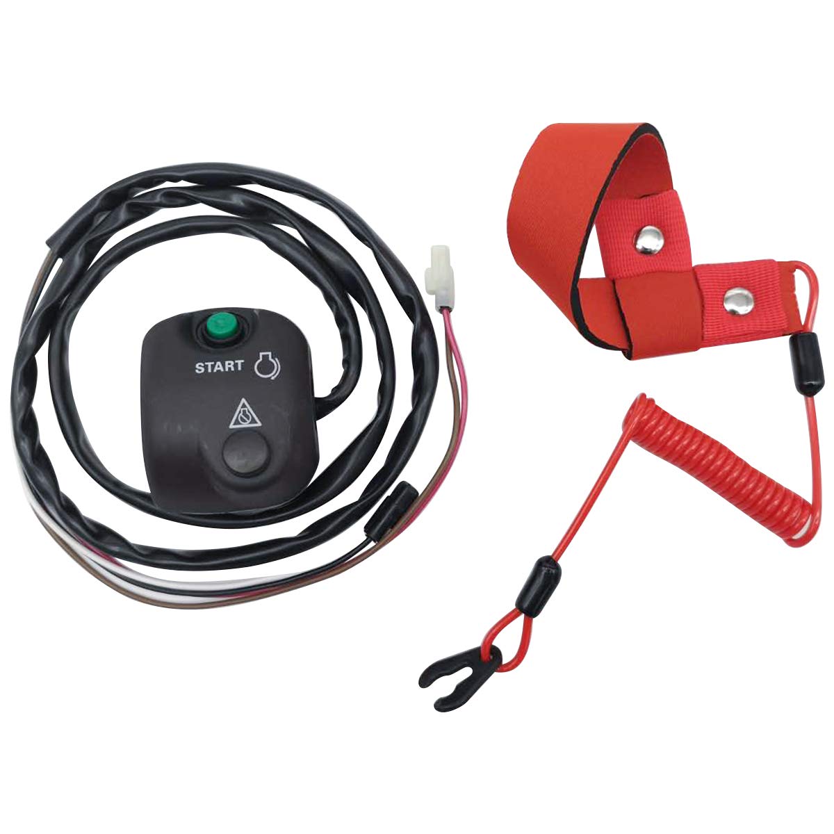 Handlebar Start Stop Kill Switch Box Aassy & Safety Lanyard For Yamaha Fx140 Fx1000 Waverunner/Waveventure 700 Xl700 Waverunner 800 Gp800 1100 Vx110/Vx/V1 Vx1100 1300 Gp1300 1800 Vxr/Vxs Vx1800