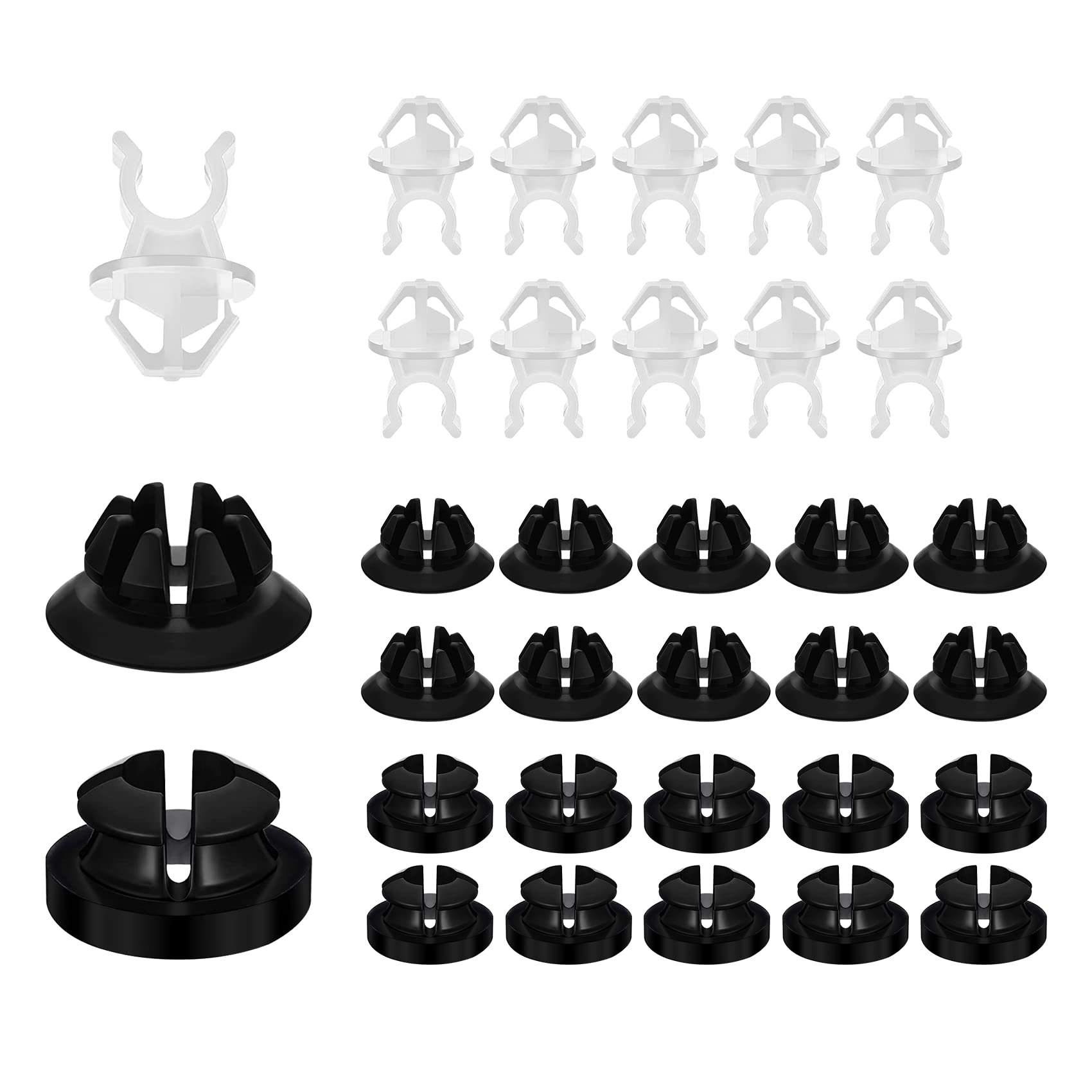 30Pcs Hood Prop Rod Holder Clips, Car Engine Hood Stay Clips, Hood Support Prop Rod Holder, Black White Hood Rod Clip Compatible With 91503-Ss0-003, Hood Car Grommet Clips For Most Cars