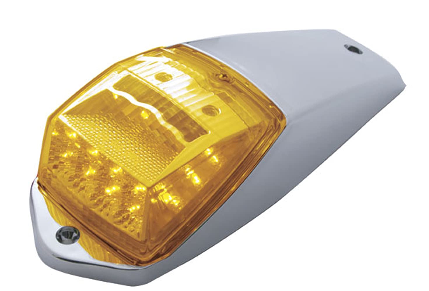 United Pacific 17 Led Reflector Square Cab Light Kit - Amber Led/Amber Lens,Chrome,39529
