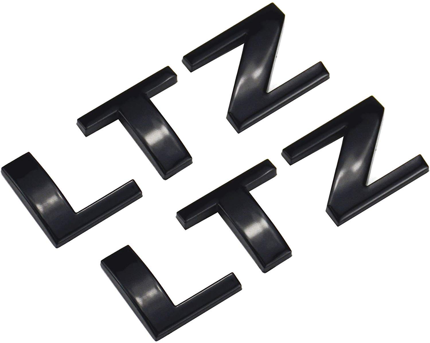 2 Pack Ltz Letter Nameplate Emblem Badgs Compatible For Silverado 1500 2500Hd Tahoe Sierra Suburban Colorado (Gloss Black)