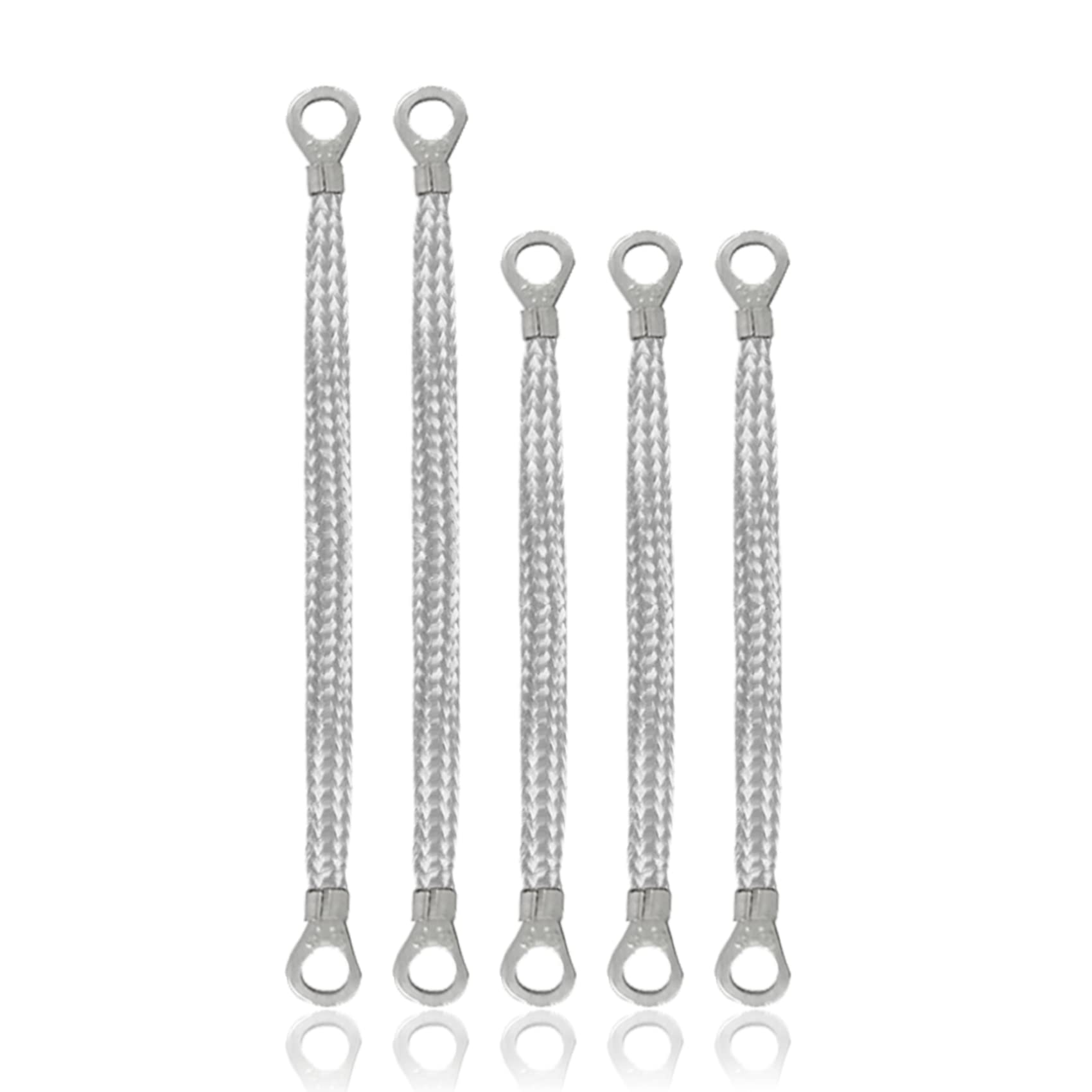 5 Pcs Universal Automotive Ground Strap, 3Pcs 10'X 1/2' & 2Pcs 13' X 1/2' Engine Ground Strap, Professional Vehicle Grounding Cable Straps, Braided Tinned Copper Engine Ground Strap For Most Cars