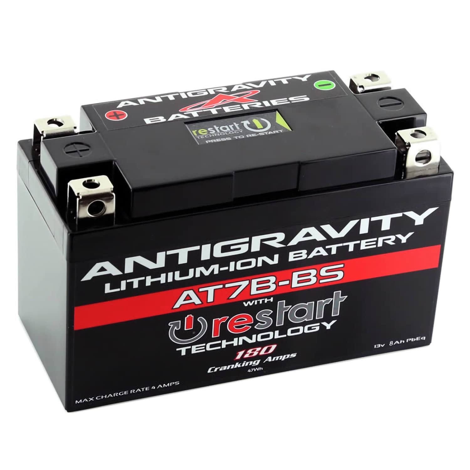 Antigravity At7B Performance Lithium Motorcycle Powersport Battery With Built-In Jump Starting, 12V 3.5Ah Ducati, Replaces Yt7B
