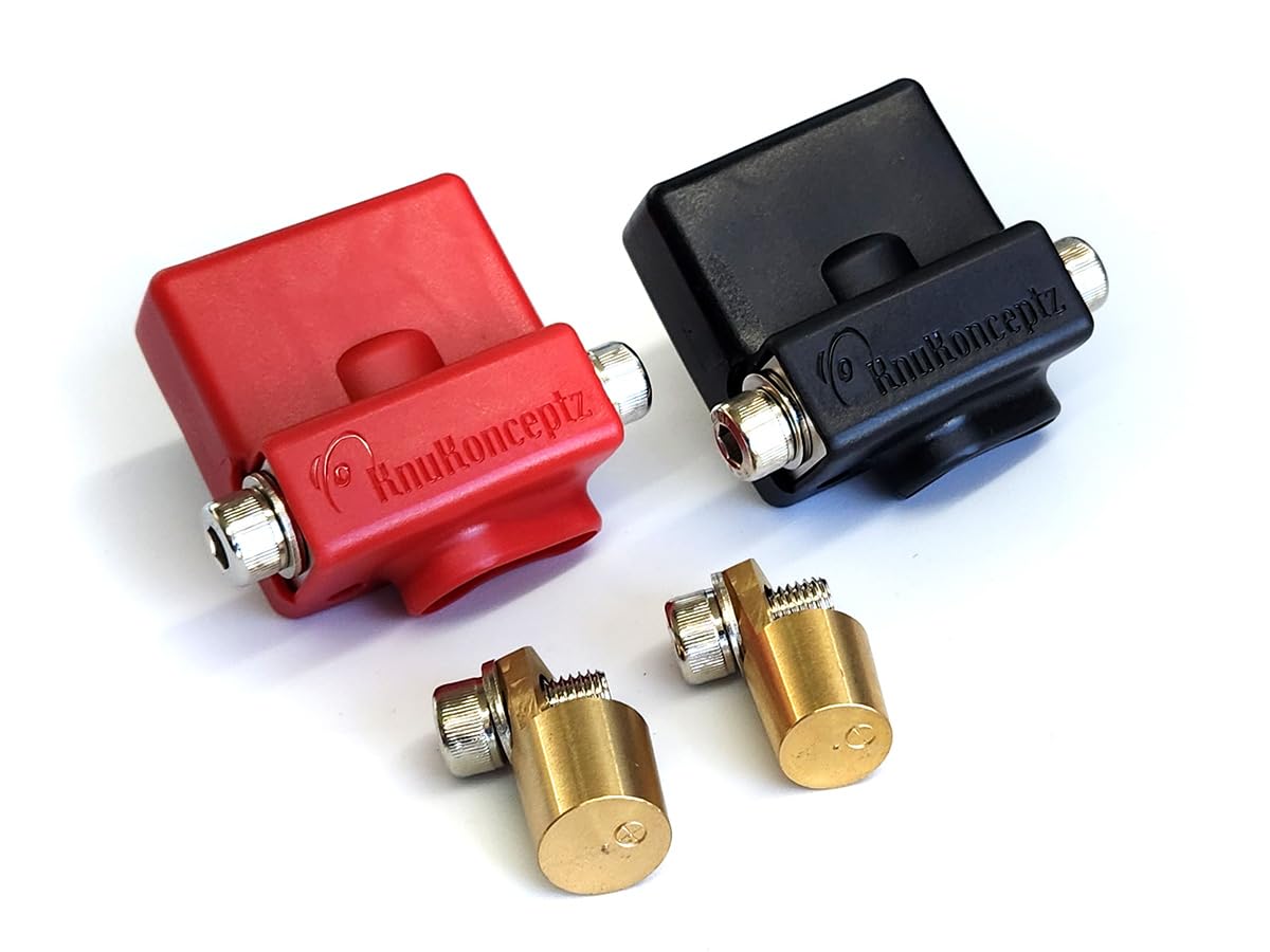 KnuKonceptz Ultimate Battery Terminal v2 Pair - Positive & Negative with Vertical Top Post Adapters, Perfect for Reliable Connections