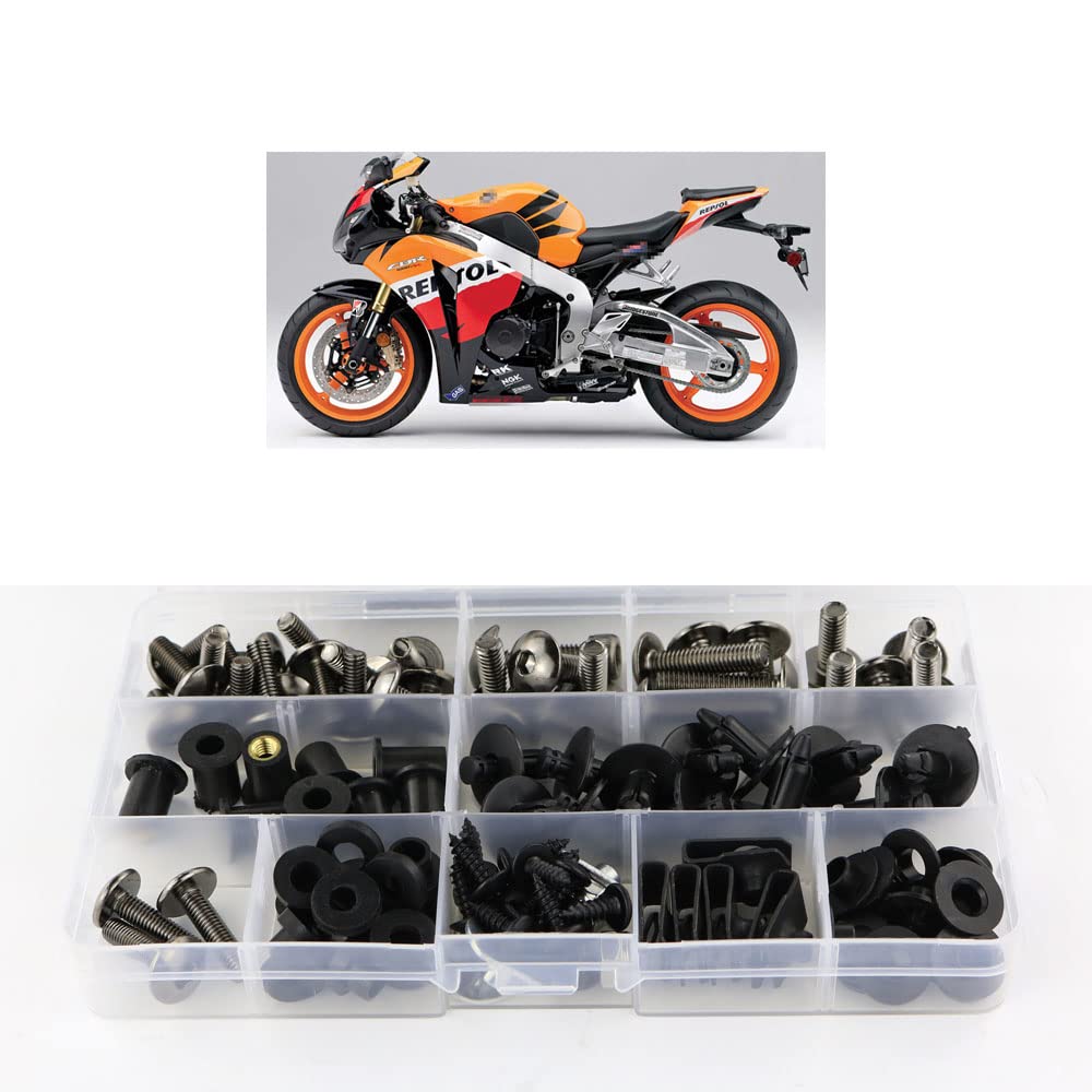 Xitomer Complete Bodywork Screws, Fit For Cbr1000Rr 2008 2009 2010 2011 2012 2013 2014 2015 2016, Full Set Fairing Bolts/Washers/Nuts/Clips/Grommets (Titanium)