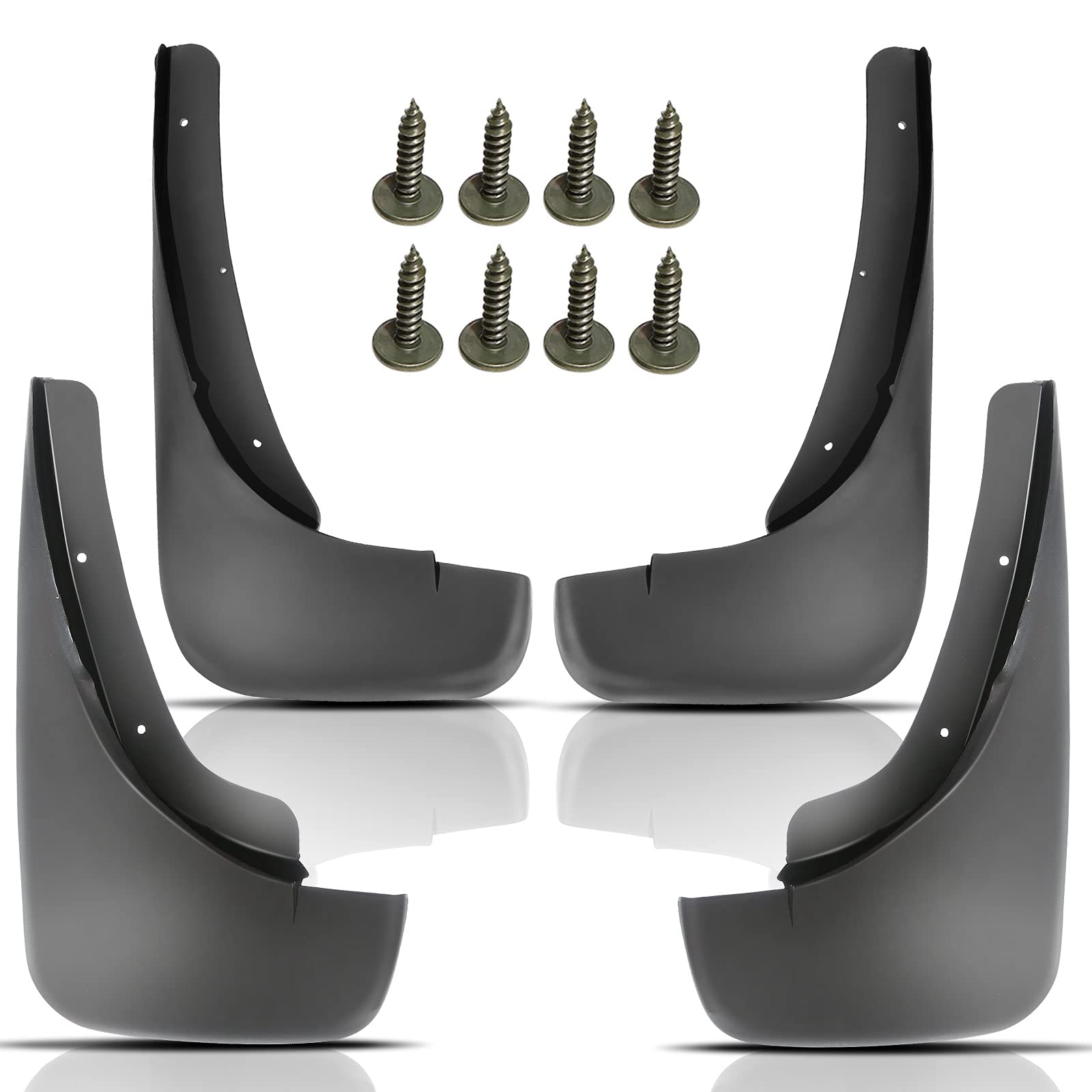 Yhtauto Set Of 4 Mud Flaps Splash Guards Accessories Replacement For Volkswagen Golf 1999-2005 Hatchback, Front And Rear Lh Rh, Black