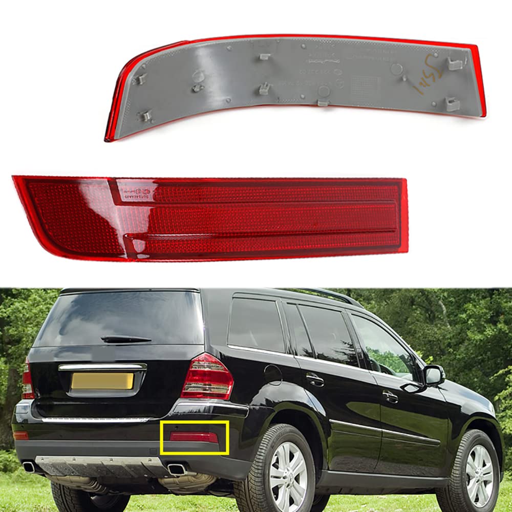 Jesymbx For Mercedes Benz X164 Gl320 Gl450 Gl550 2007 2008 2009 Rear Bumper Warning Lamp Reflector Red Lens 1648201174 1648201274
