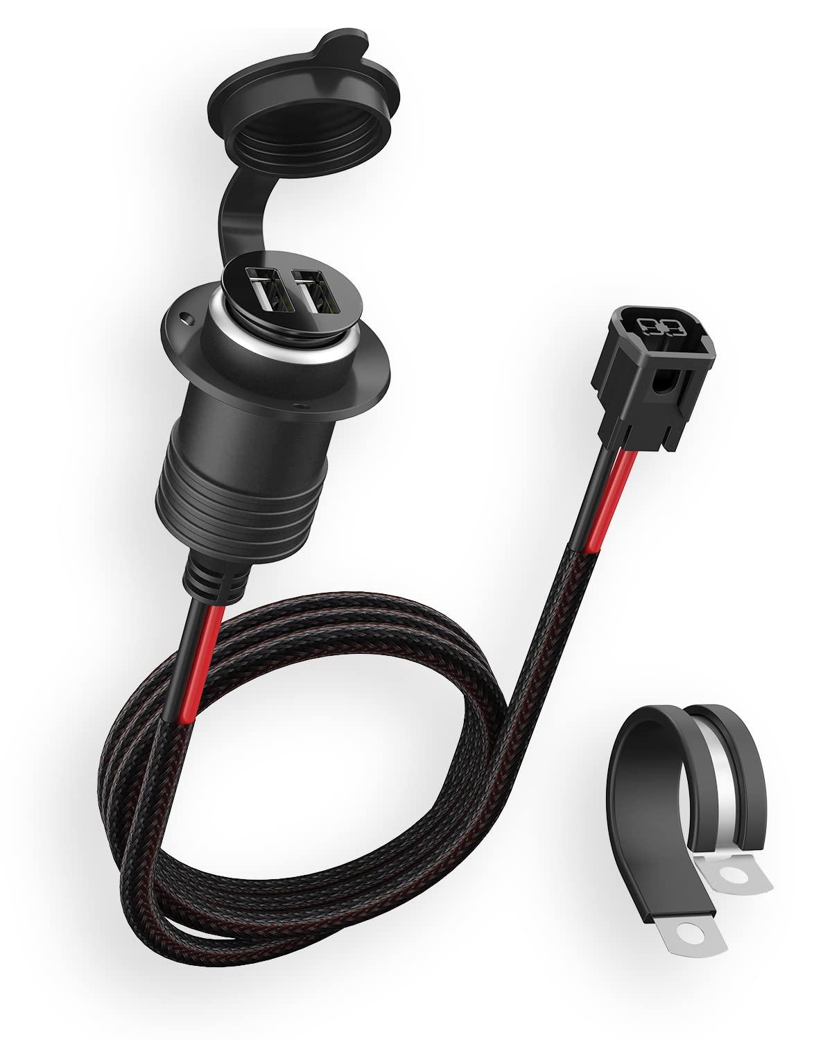 Foruly Motorcycle Usb Charger, Dual Usb Port Water Proof Motorcycle Phone Charger For Honda Crf300L Crf250L 2017-2022, Usb Motorcycle Charger For Phone, Tablet, Gps