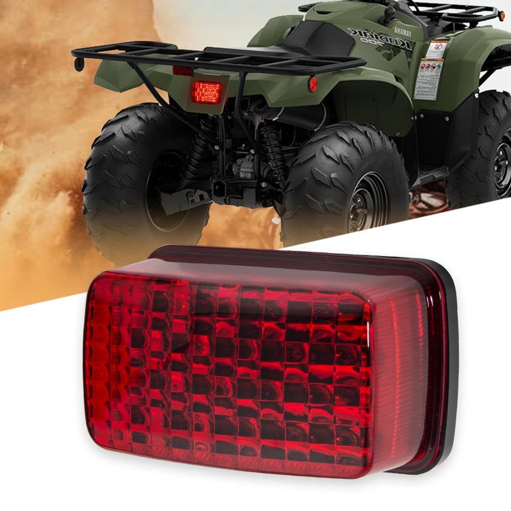 Kicry Atv Led Tail Light Oem Taillight 5Km-8472C-10-00 Compatible With Yamaha Rhino Kodiak Grizzly Big Bear Bruin Wolverine Viking (Red Lens)