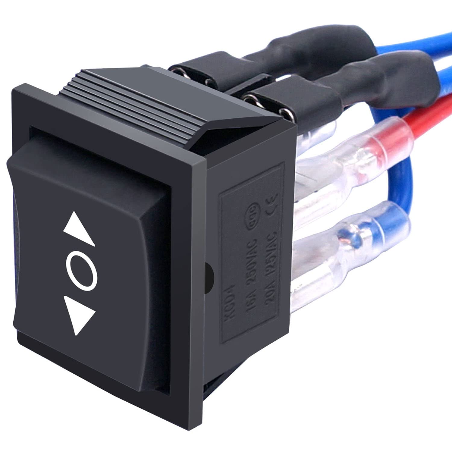 Weideer 12V Polarity Reverse Switch Momentary 6 Pin (On)-Off-(On) Rv Jack Switch Motor Control Rocker Toggle Switch With Jumper Wires